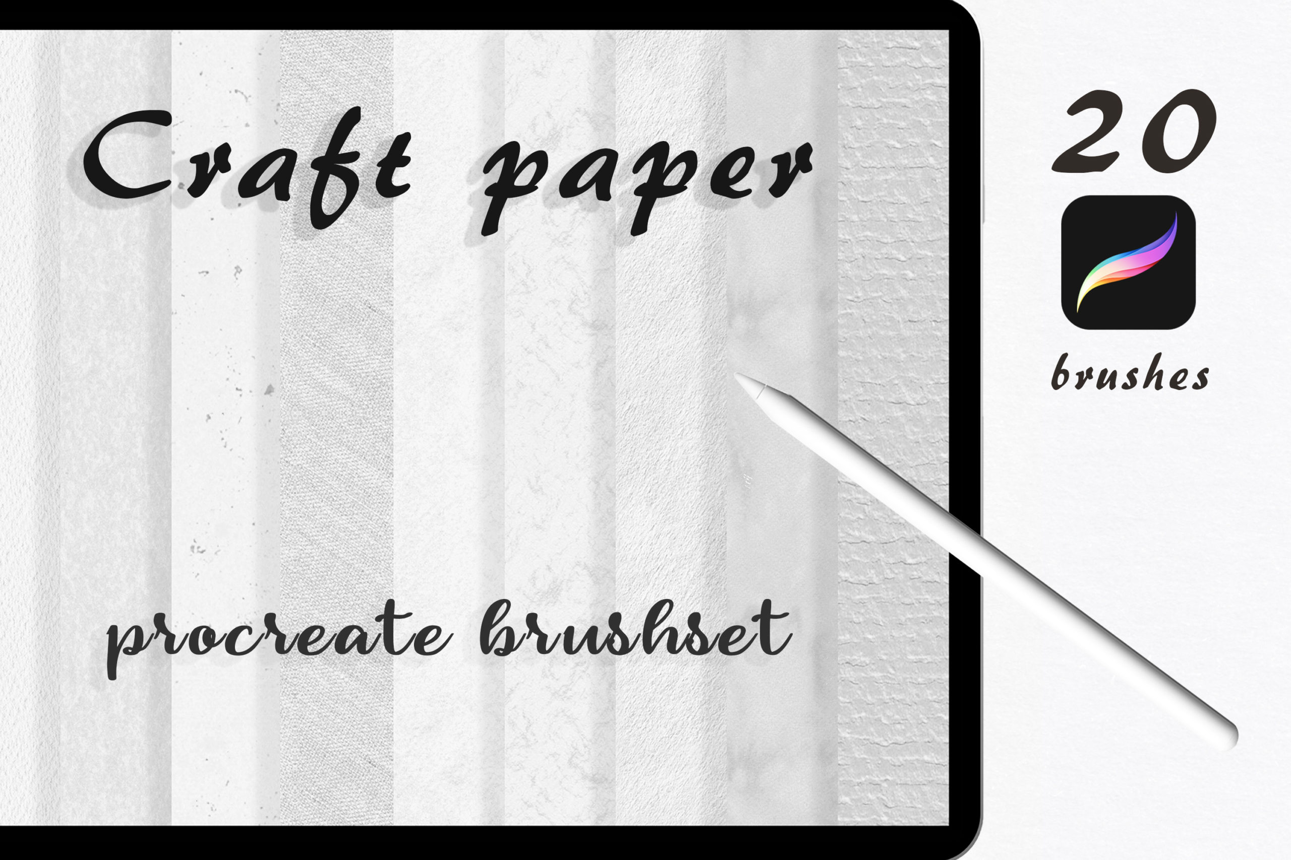 Craft Paper Procreate Brushset. Paper brushes.