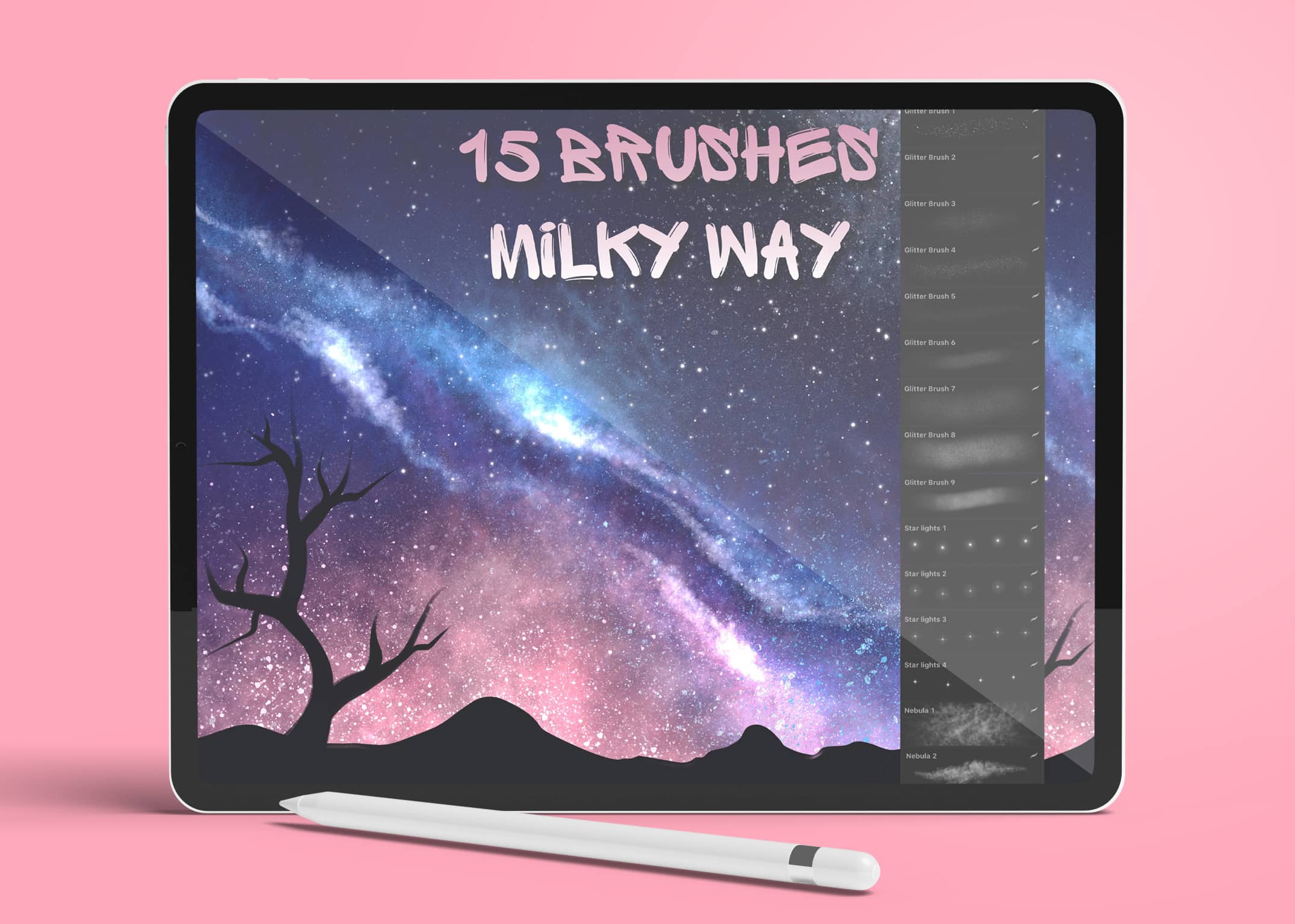 15 Milky Way Procreate Brushes Pack