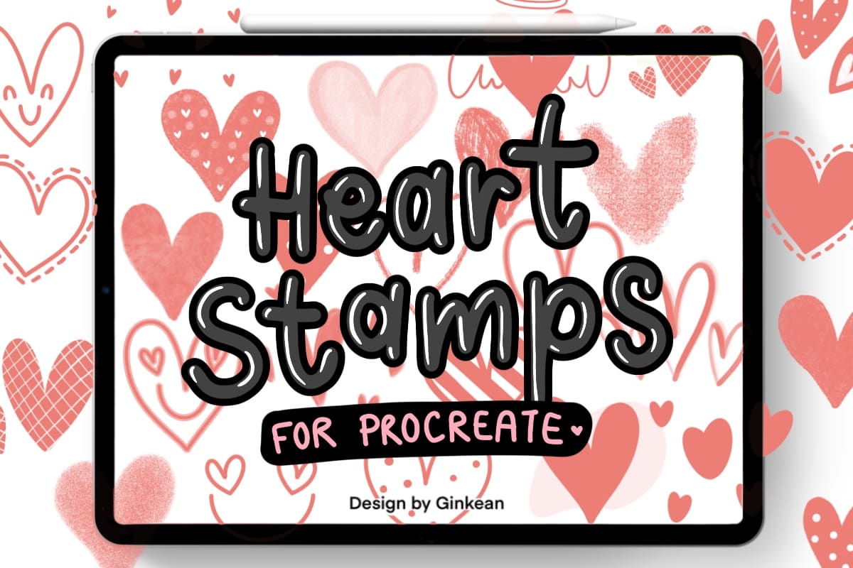 25 Heart Stamp Brushes