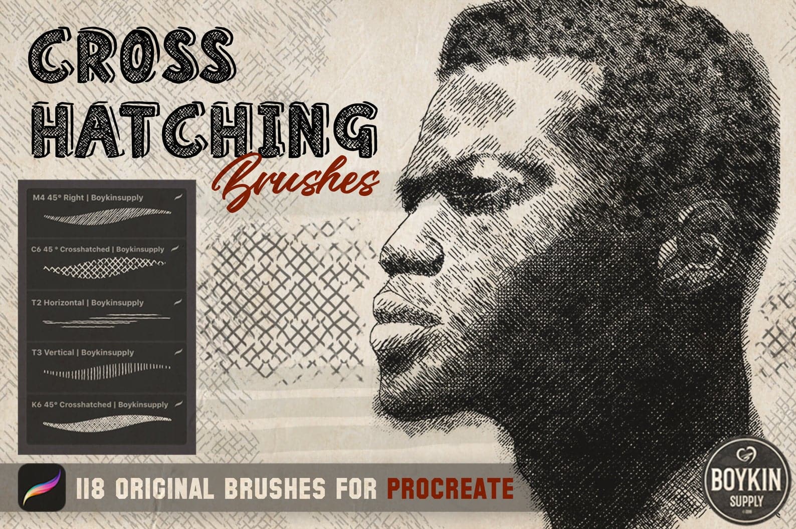 Procreate Crosshatch Brush Set