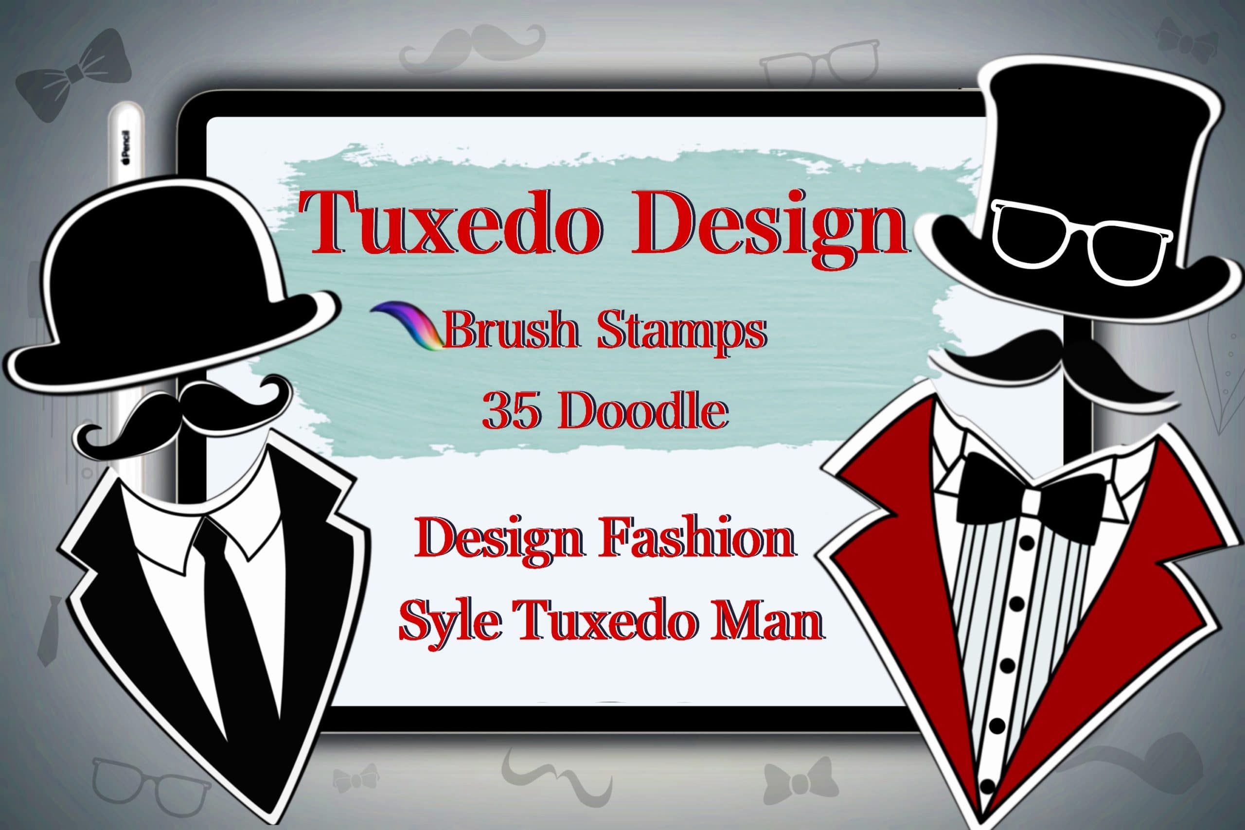 Procreate Tuxedo Bundle Brush Stamp