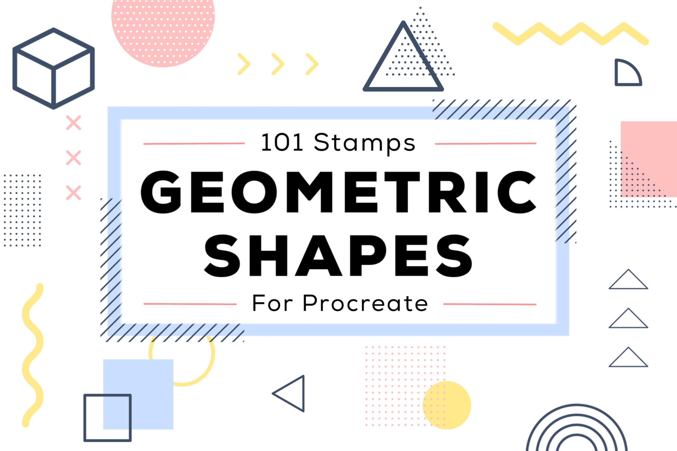 101 Geometric Shapes Procreate Stamp Brushes