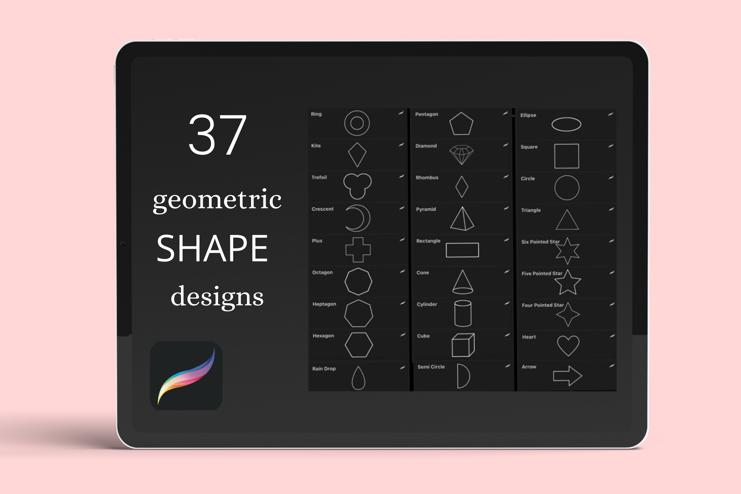 37 Geometric Shape and Figure Stamp Brushes