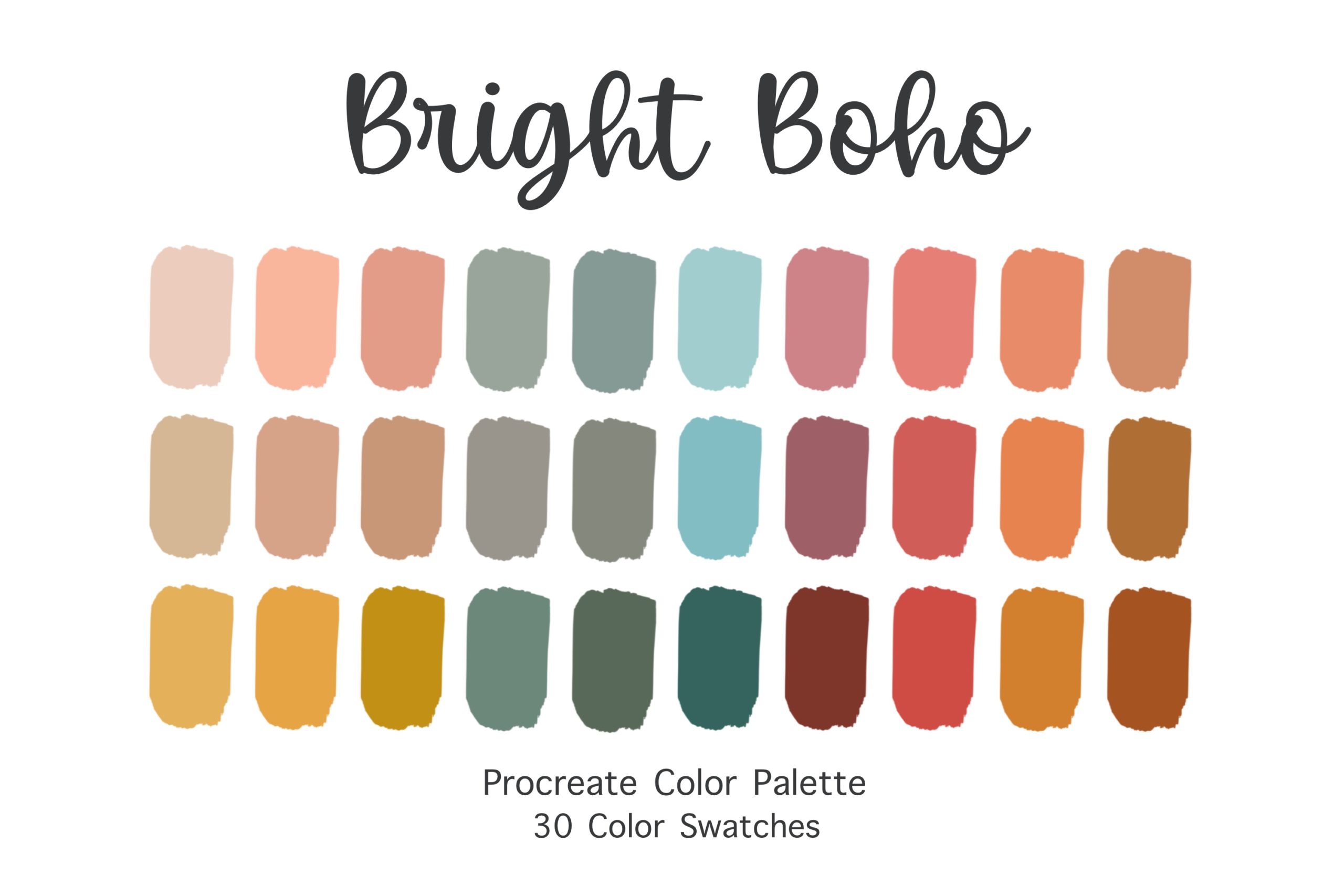 Bright Boho Procreate Color Palette