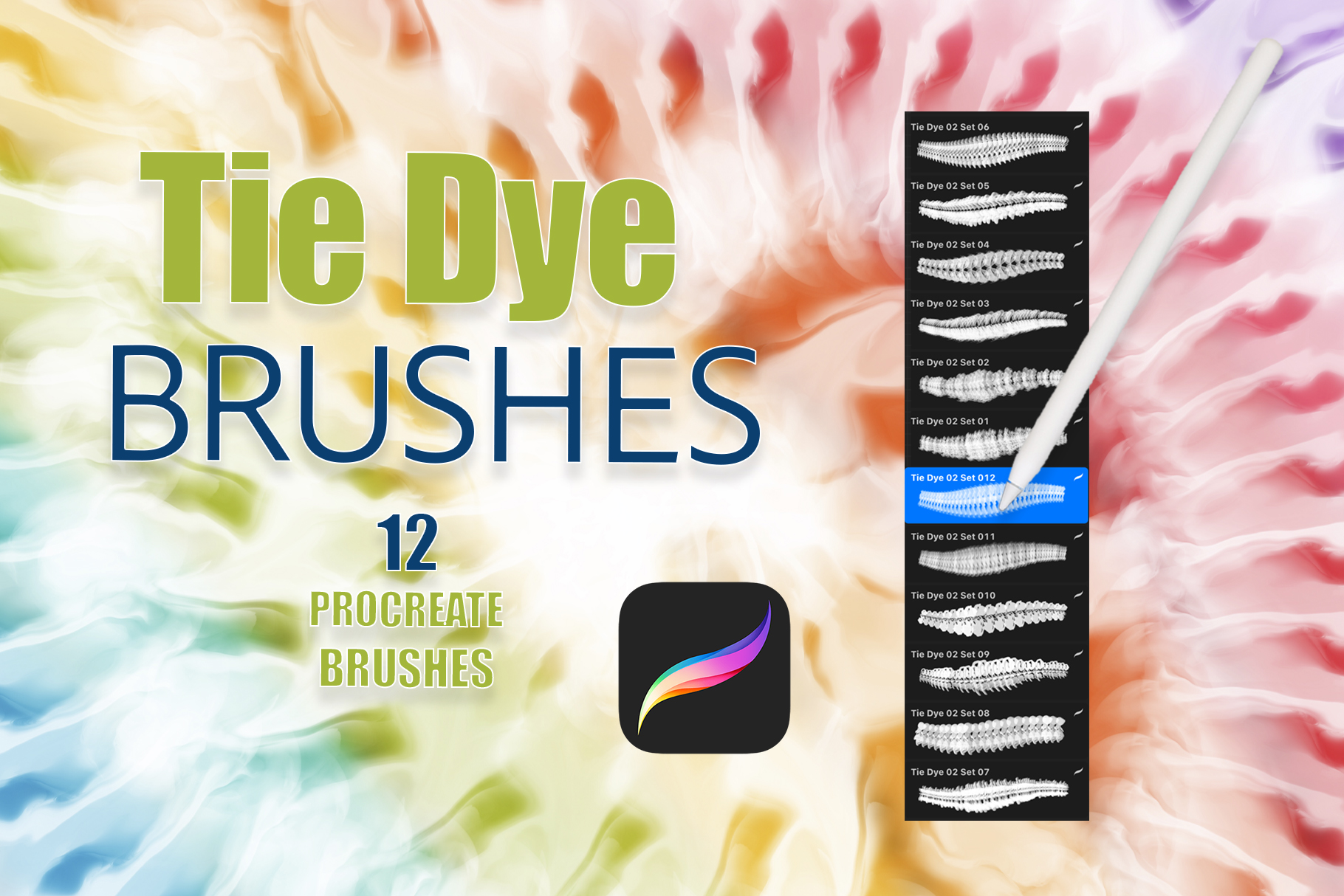 Realistic Tie Dye Brushes vol 02