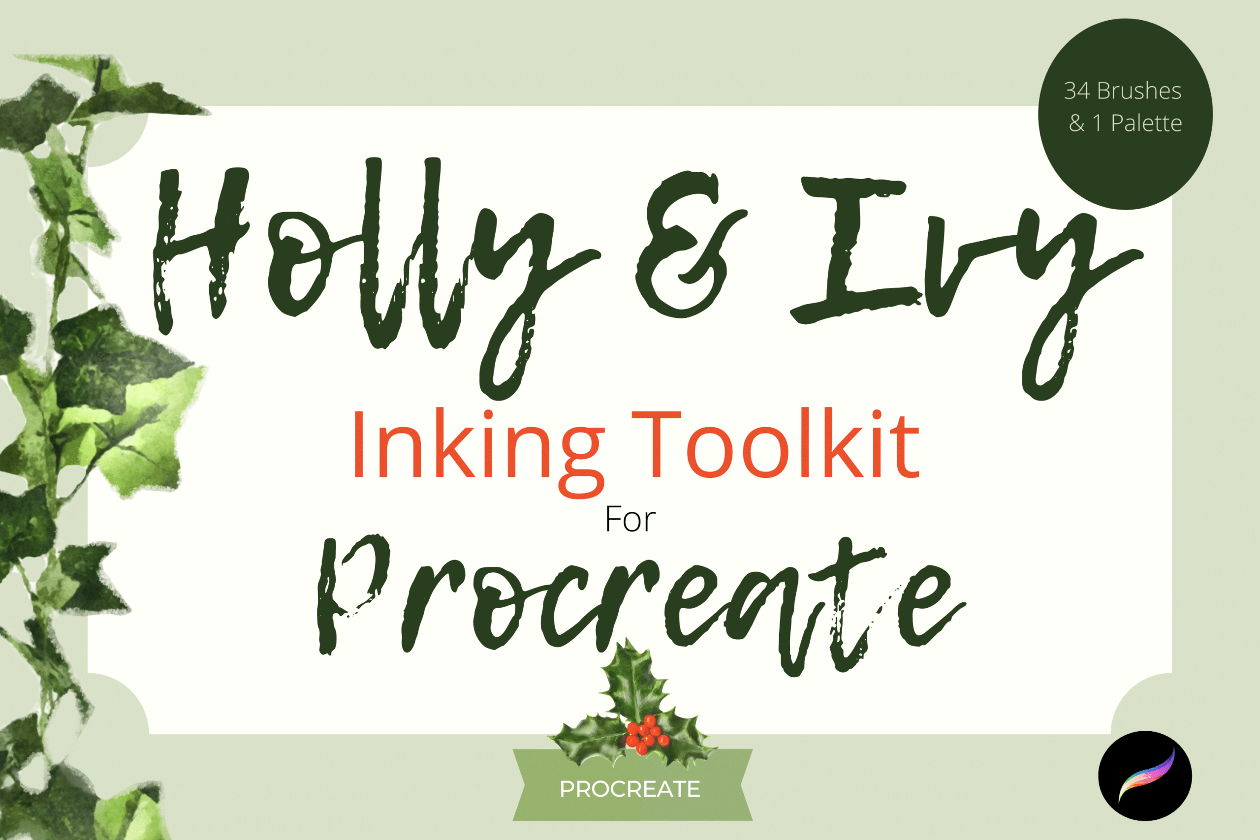 Holly & Ivy Procreate Ink Toolkit Procreate