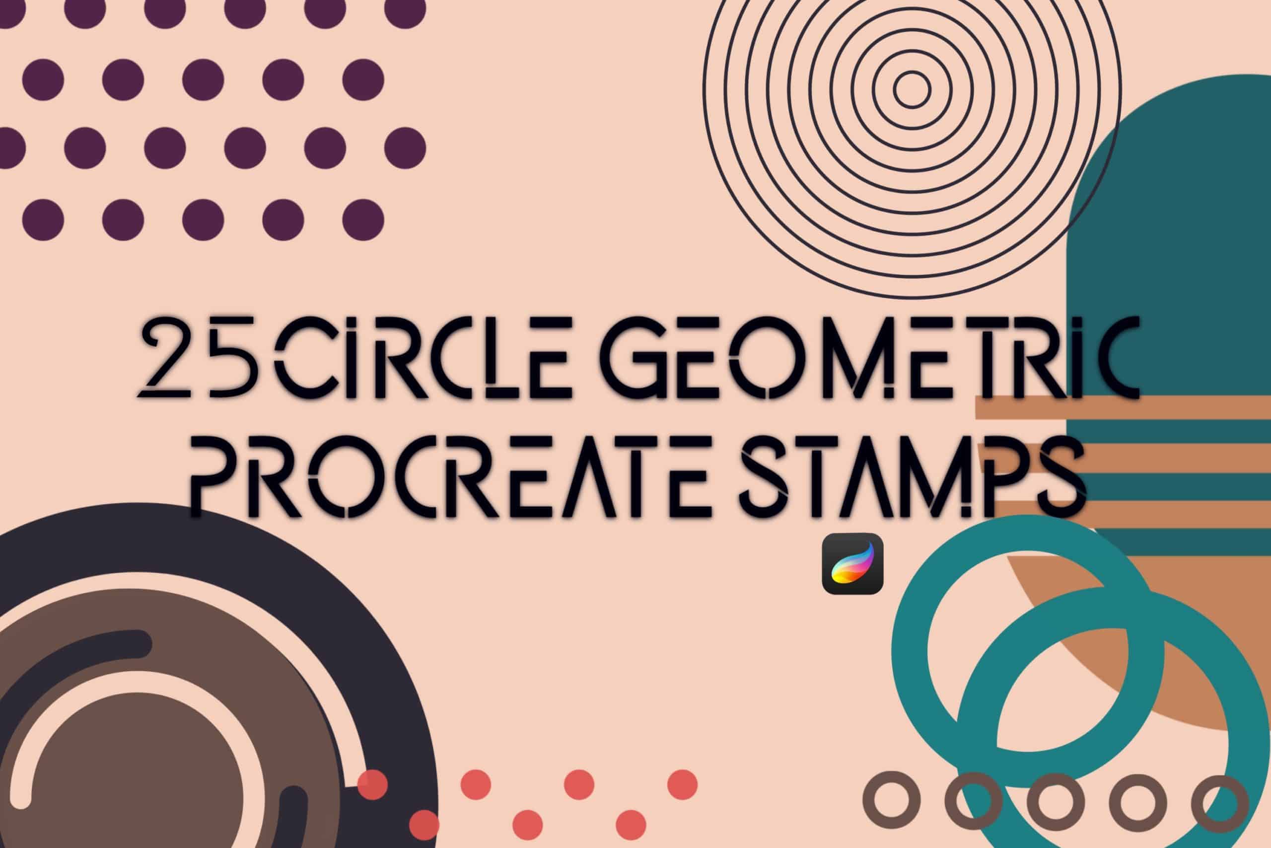 25 Geometric Shapes Stamps Brushes Procreate