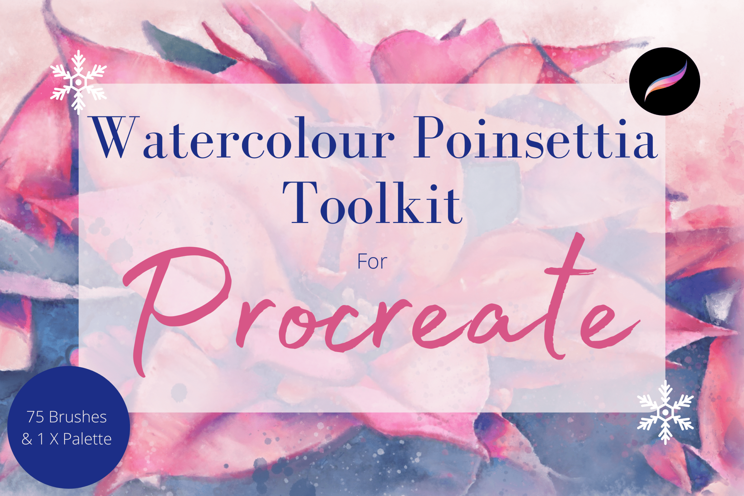 Watercolour Poinsettia Toolkit for Procreate