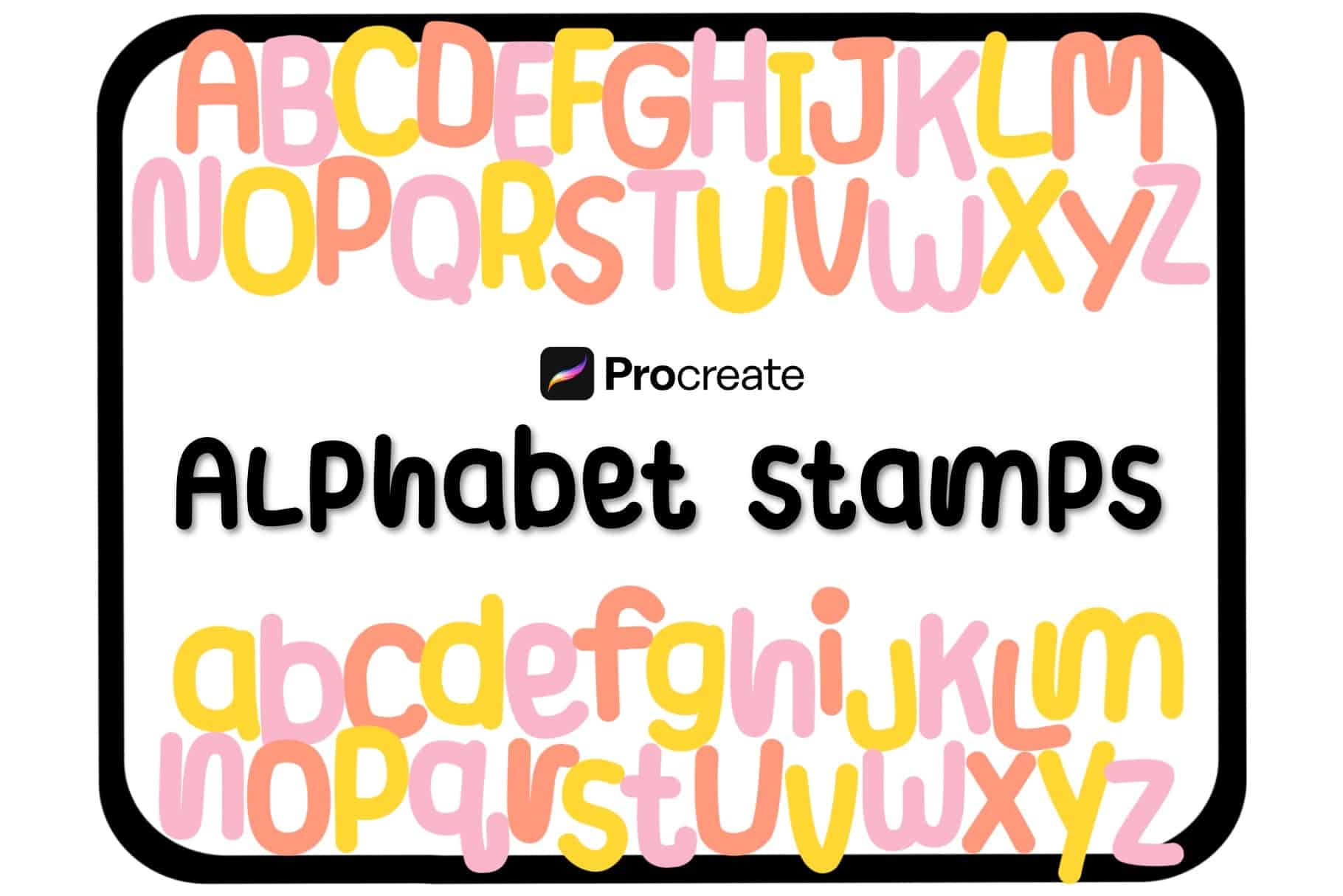 Alphabet Letter Stamp Brushes Procreate Vol.3