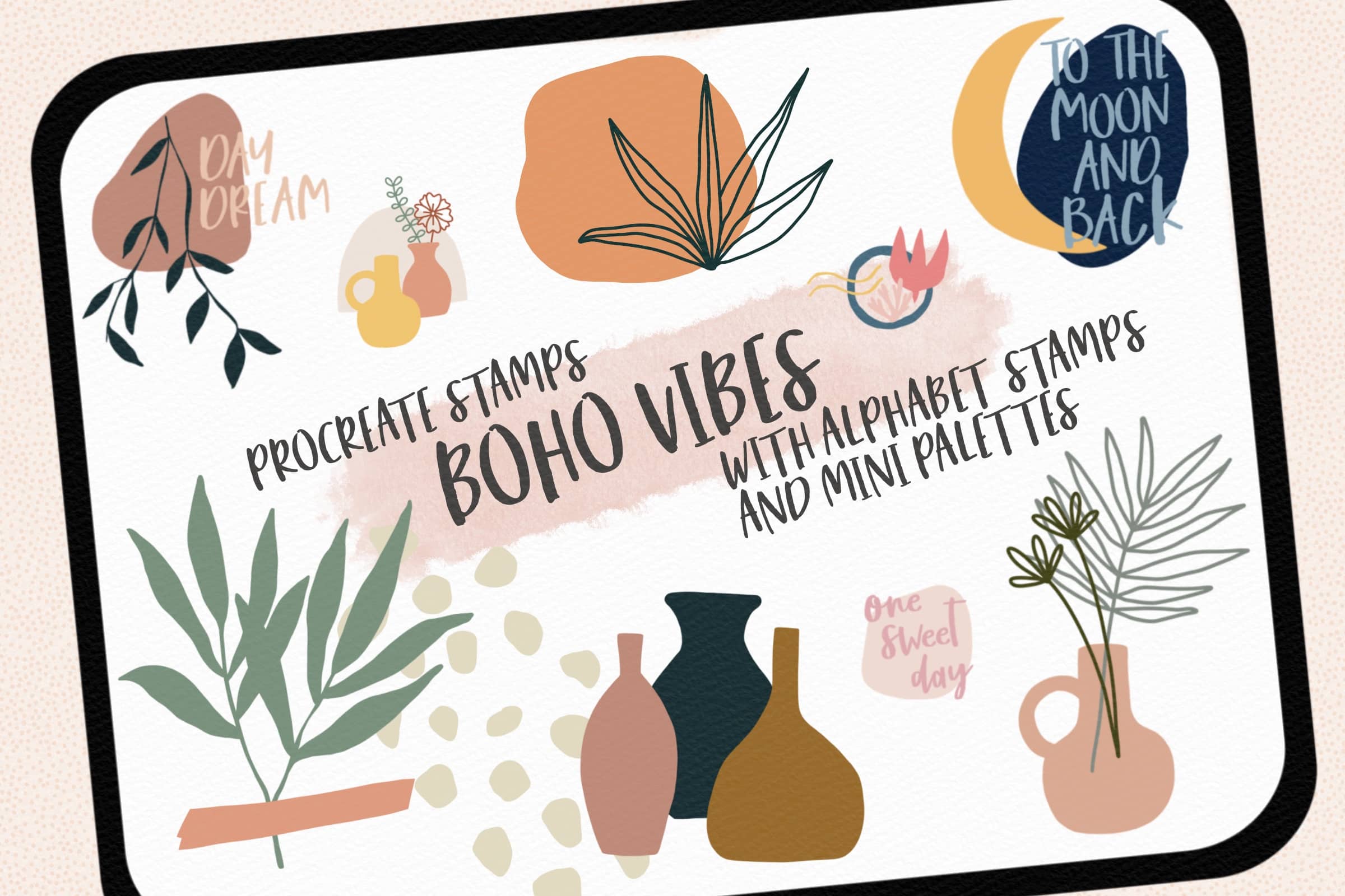 Boho Vibes Stamps  Bonus Mini Color Palettes