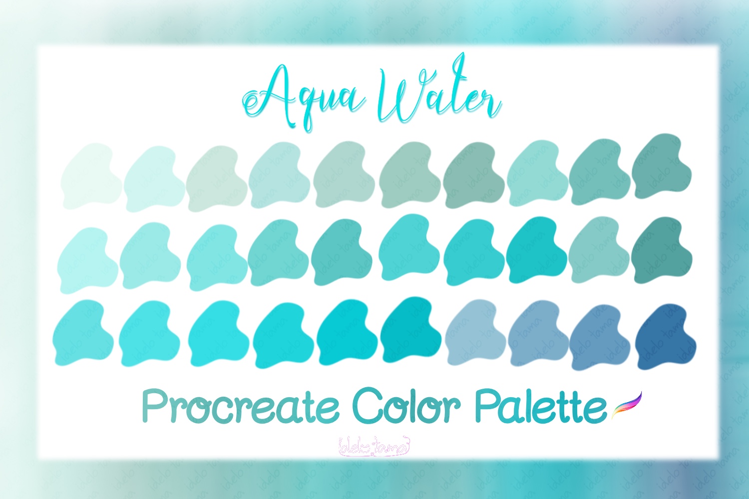 Blue Aqua Water Color Palette