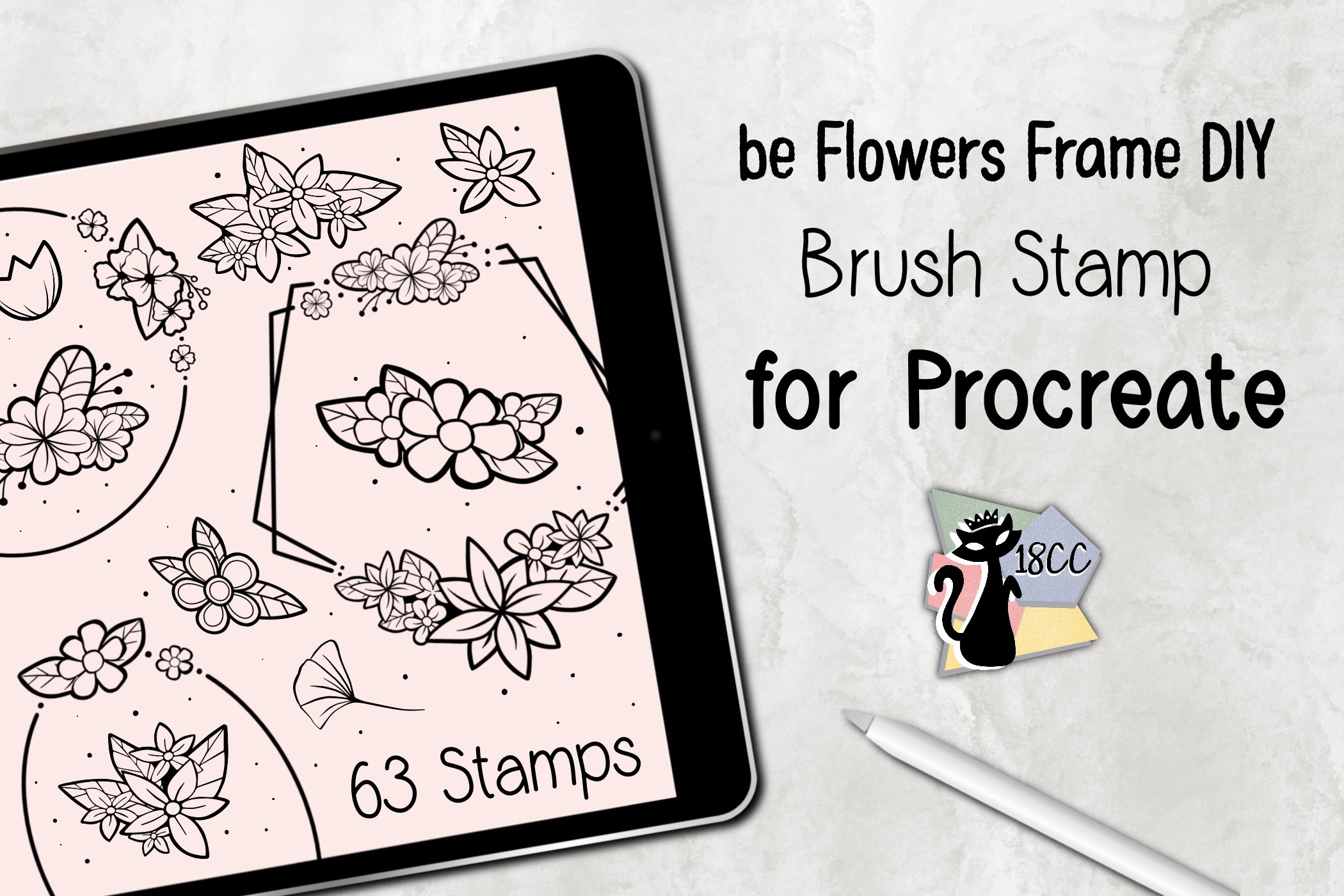 Procreate Be Flowers Frame DIY