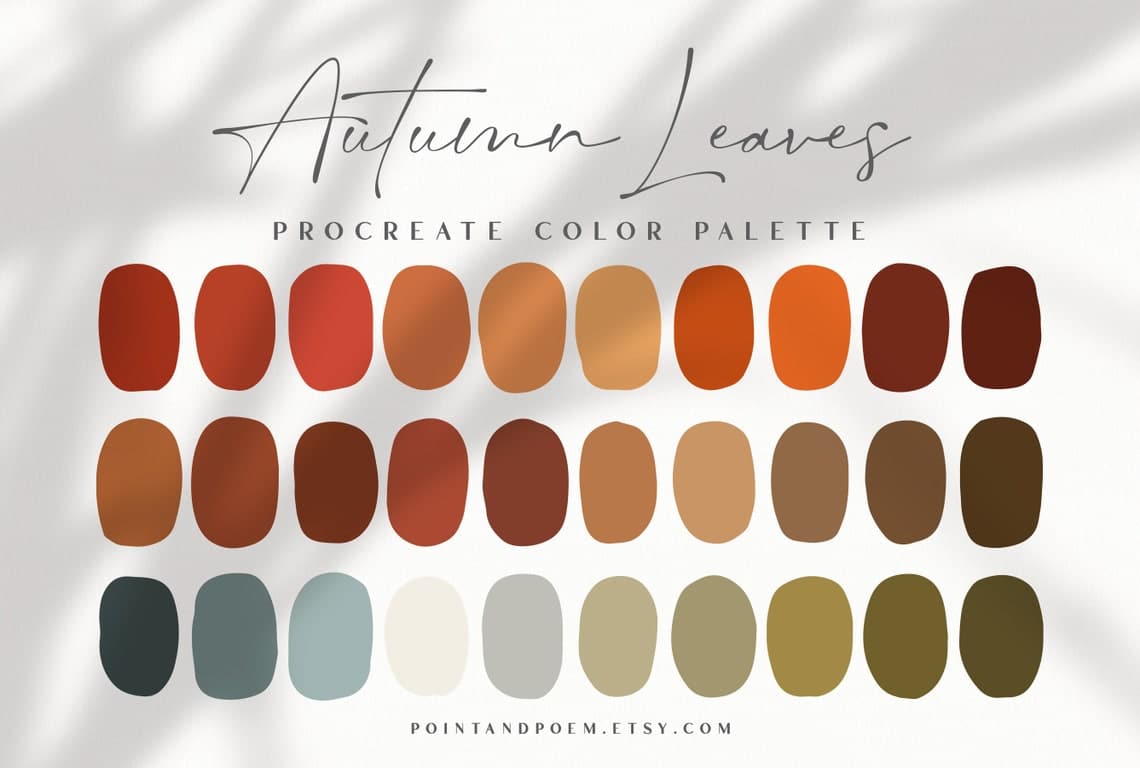 Procreate Color Palette | Autumn Leaves