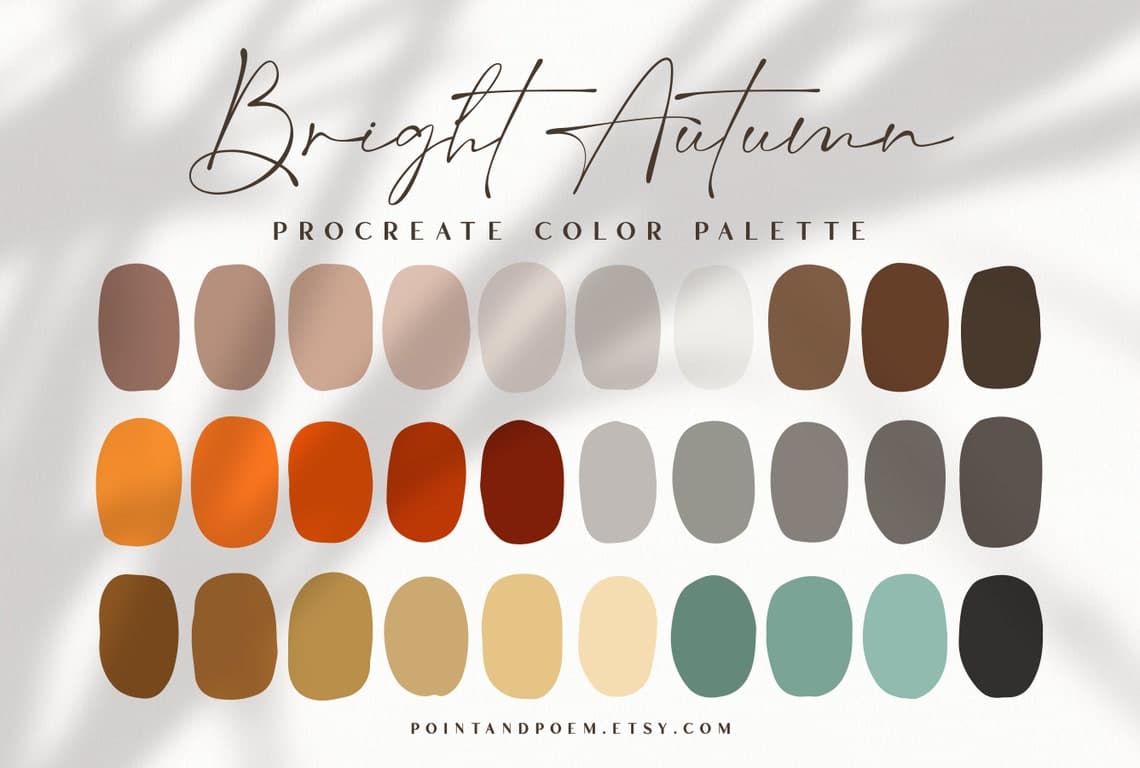 Procreate Color Palette | Bright Autumn