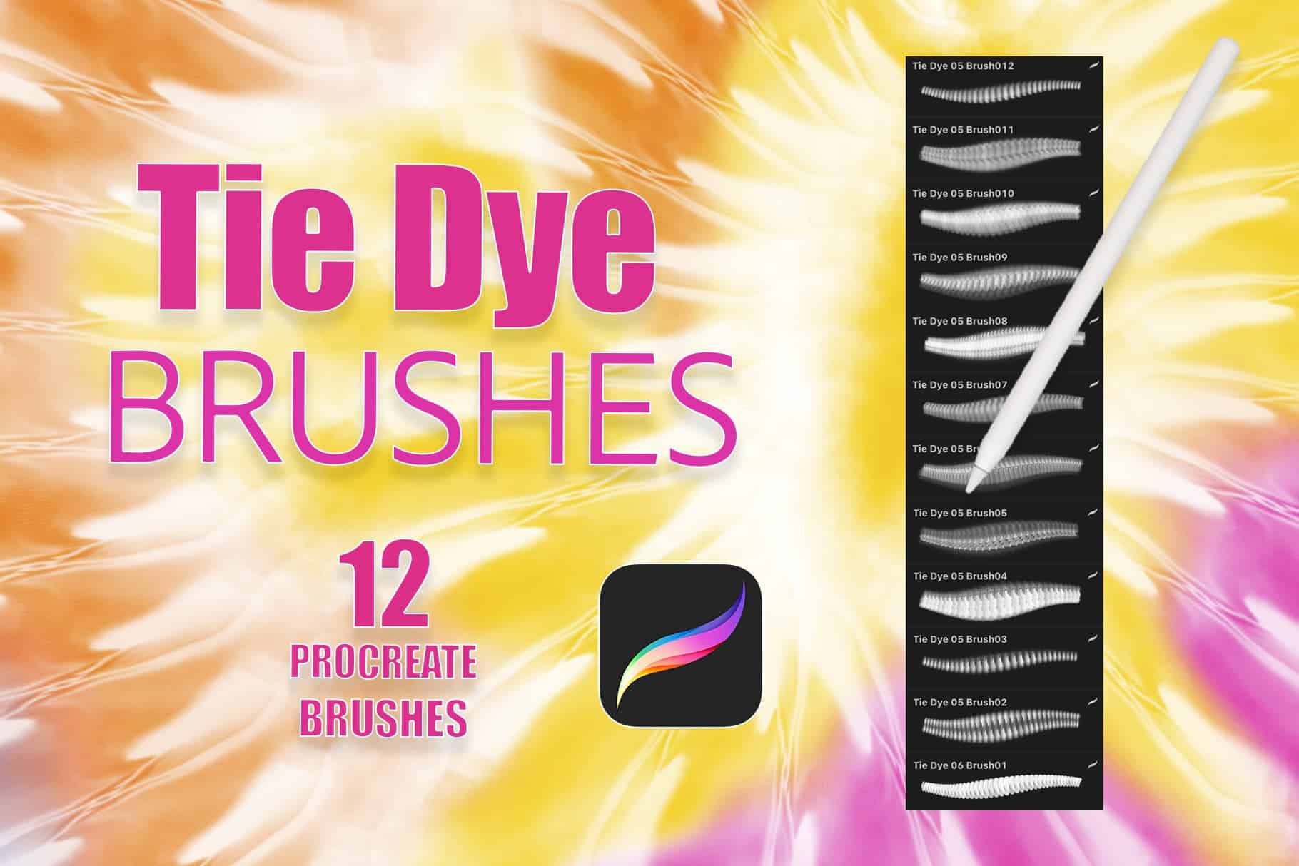 Procreate Realistic Tie Dye Brushes vol.5