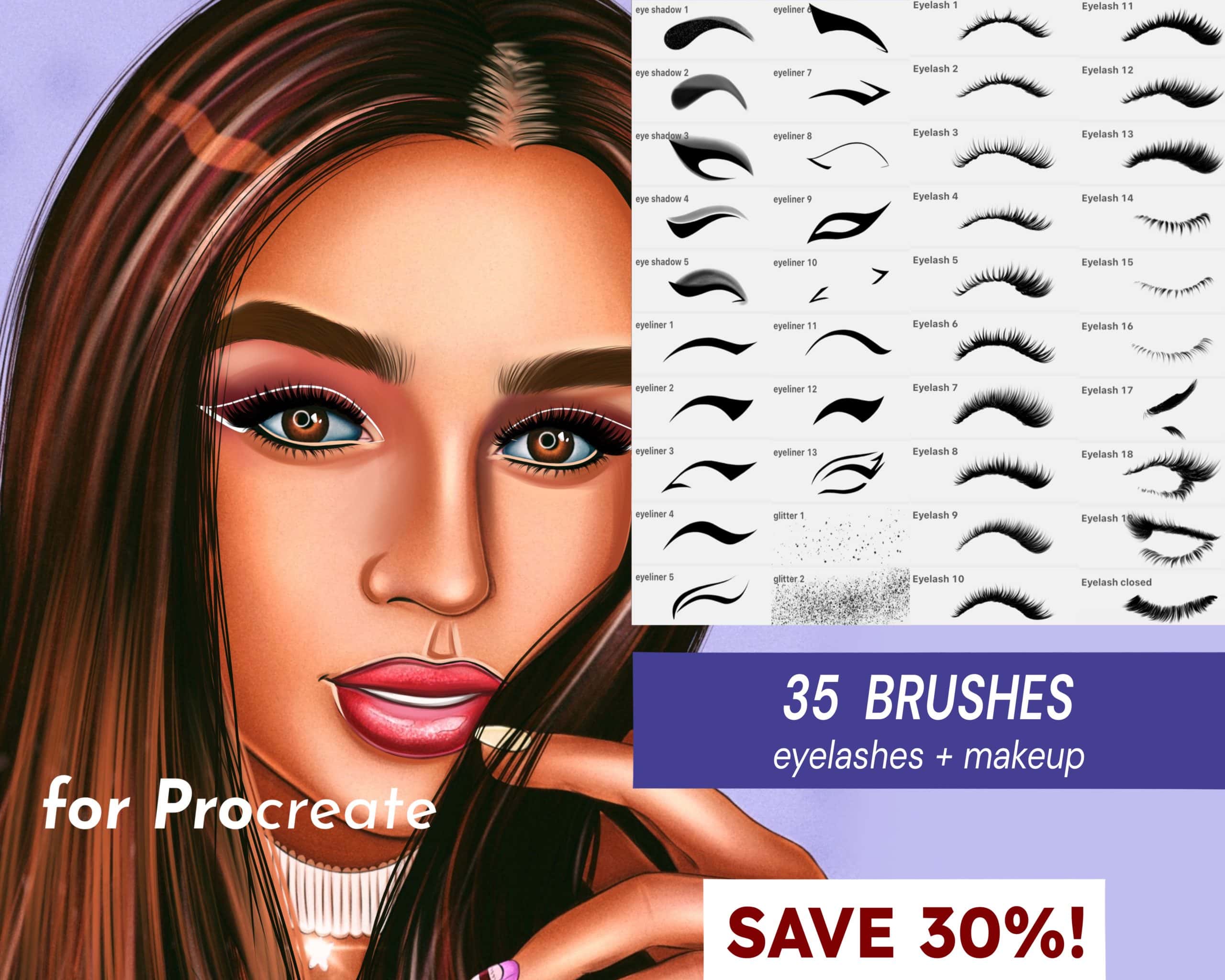35 Procreate Makeup Brushes