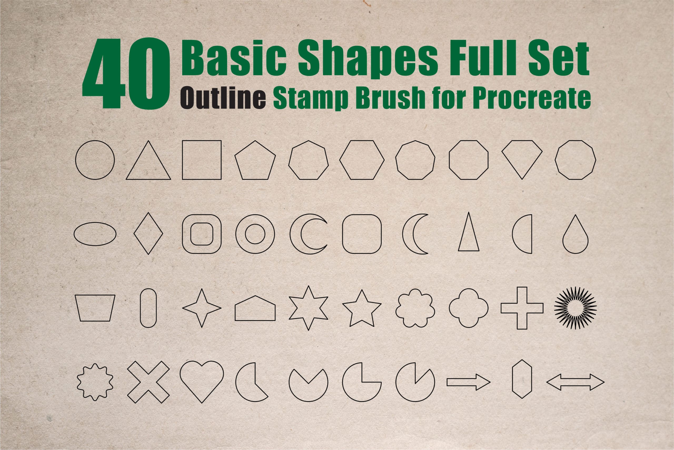 Basic Shapes Stamps Brushes for Procreate