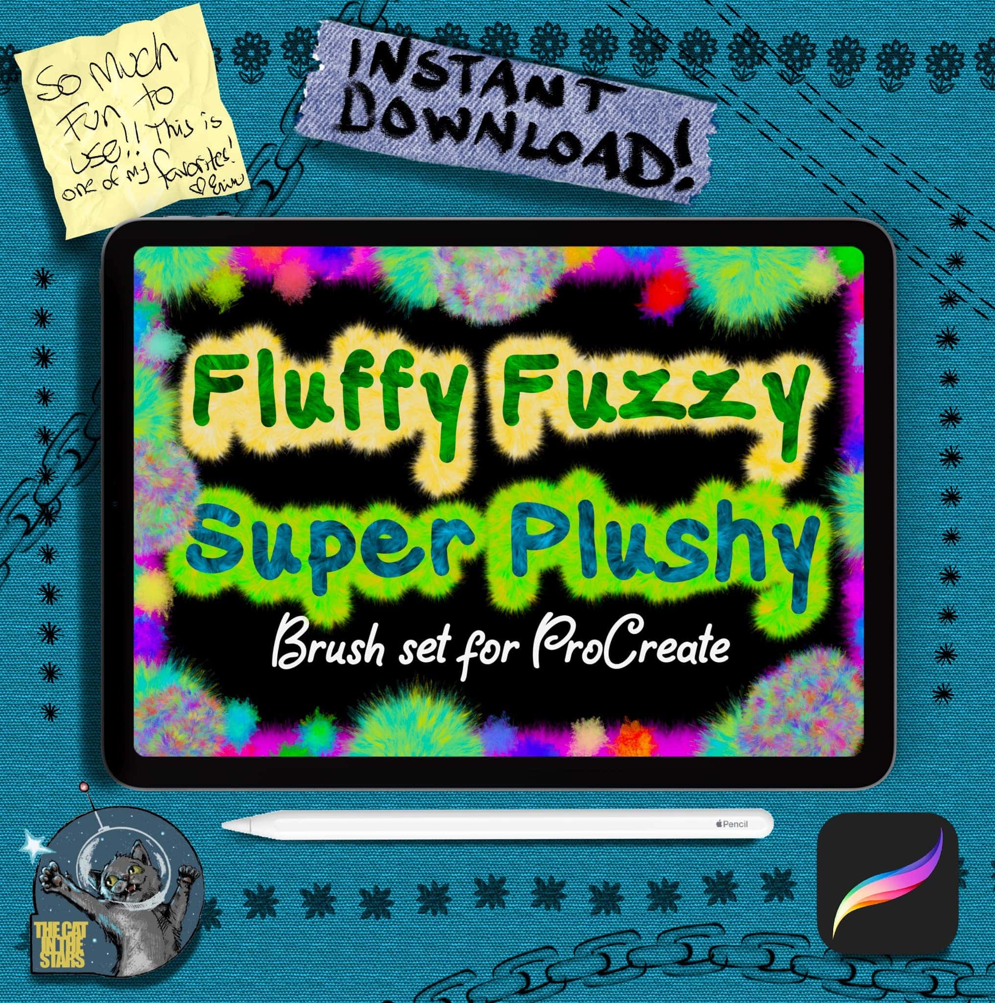 Fluffy Fuzzy Super Plushy Procreate Brush