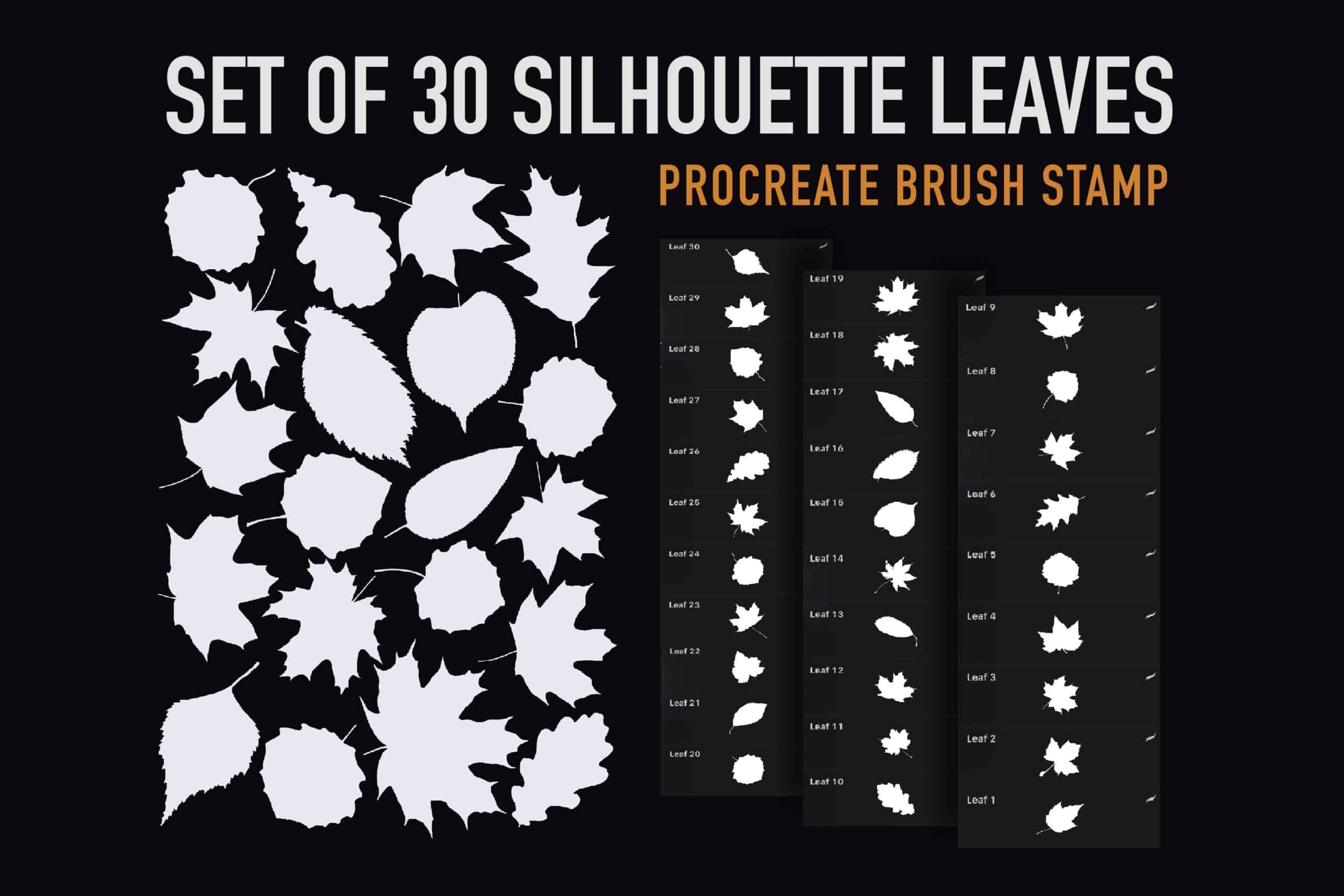 Silhouette Leaves Stamps Brushes