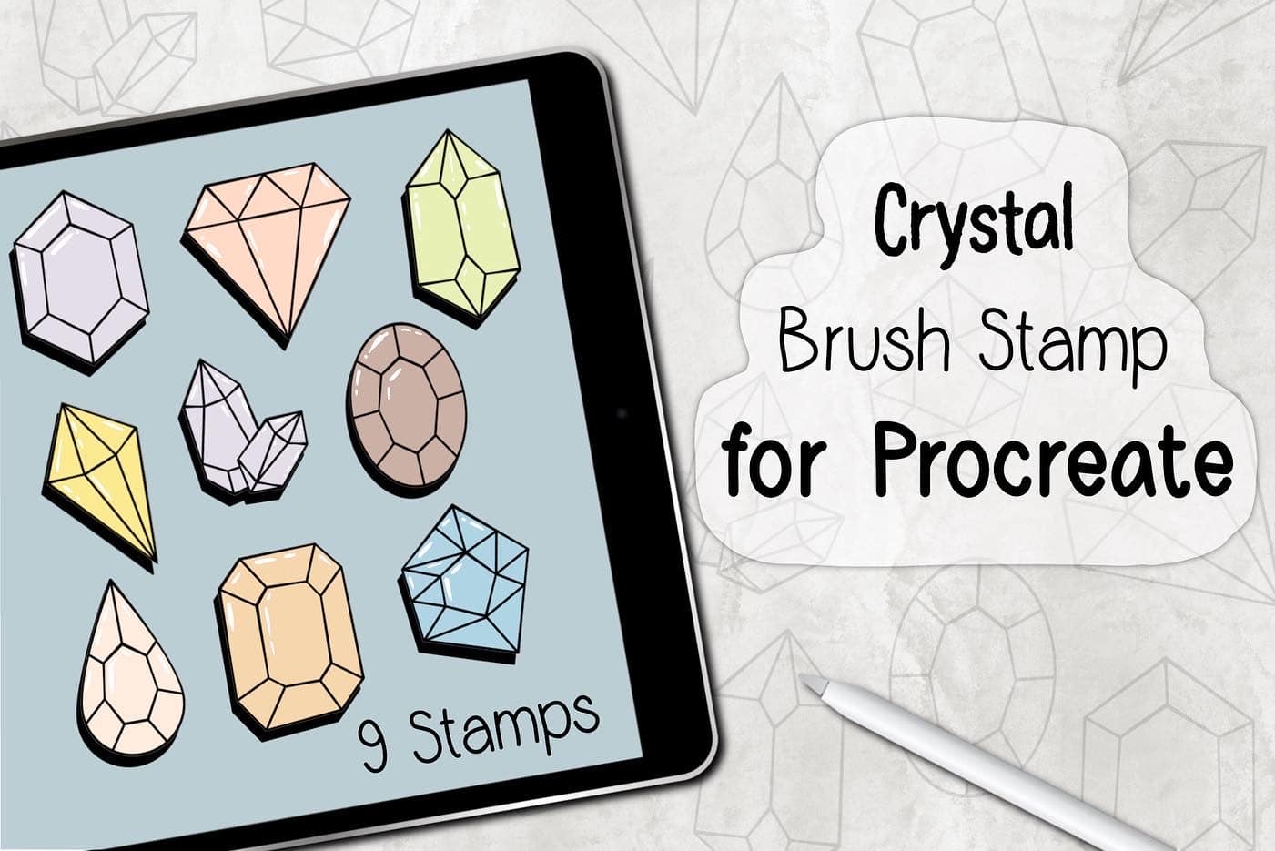 ‪Crystal | Procreate Brush Stamp‬