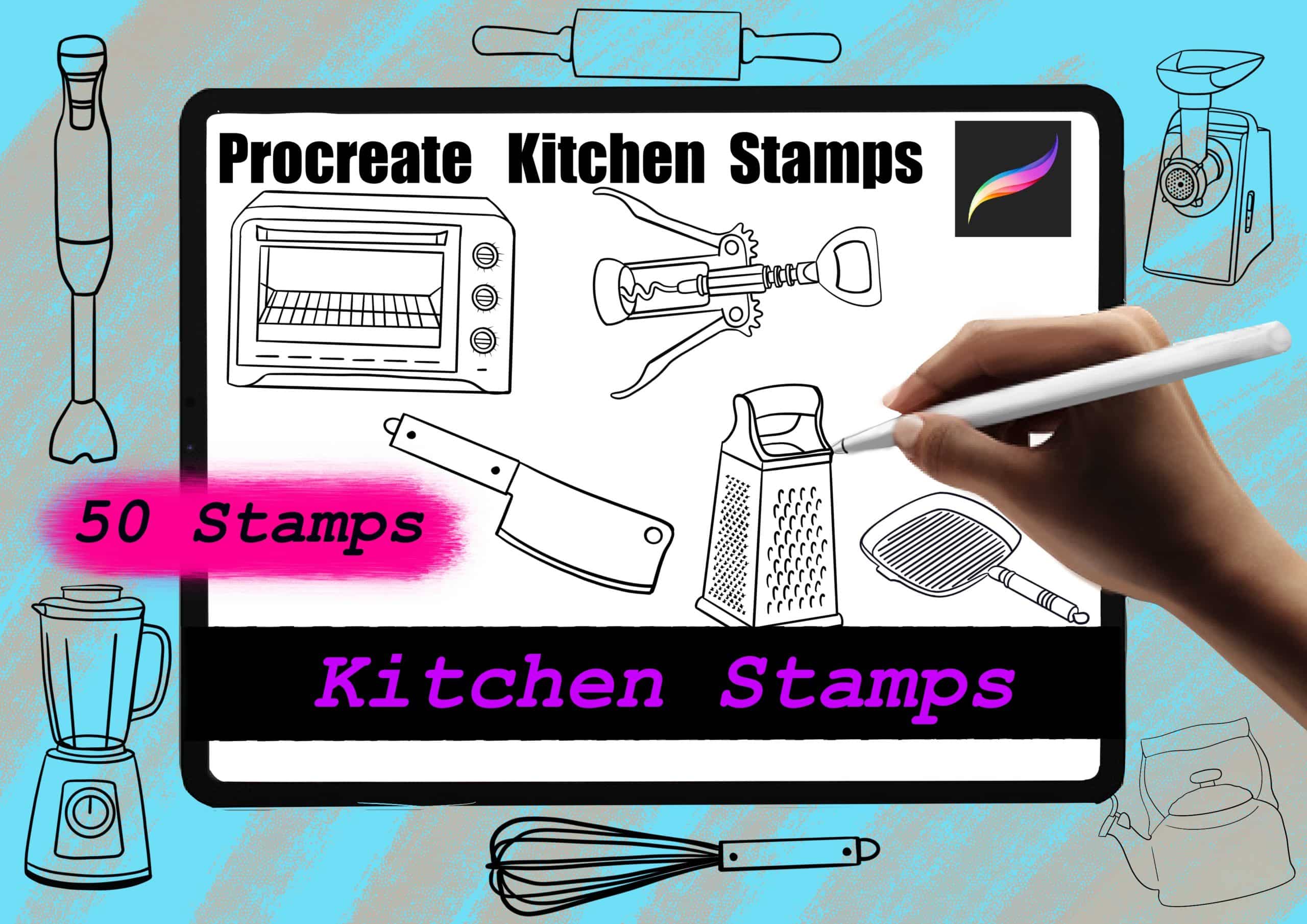 Procreate Kitchen Stamp Brushes
