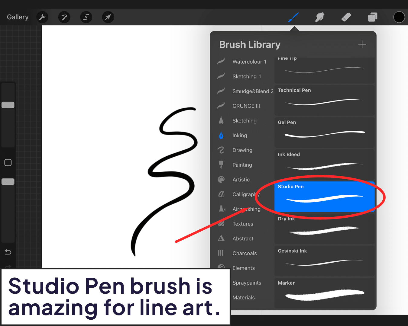 Studio pen brush