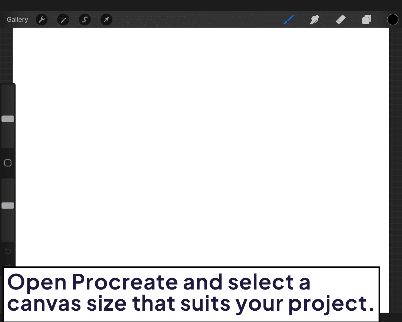 Selecting a canvas size