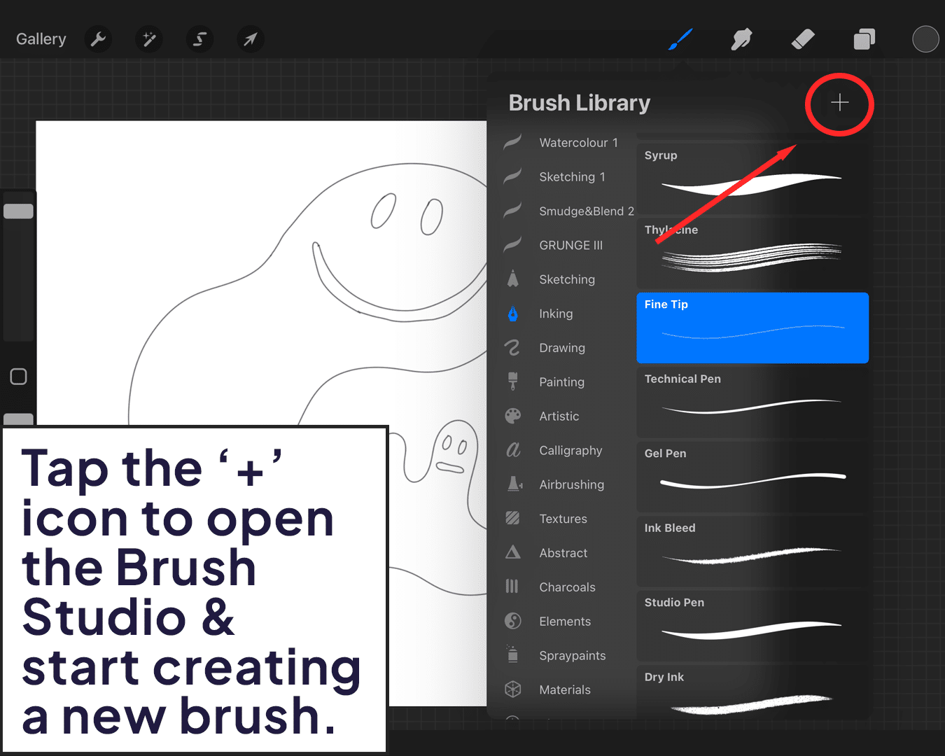 Creating a new brush in the Brush Studio