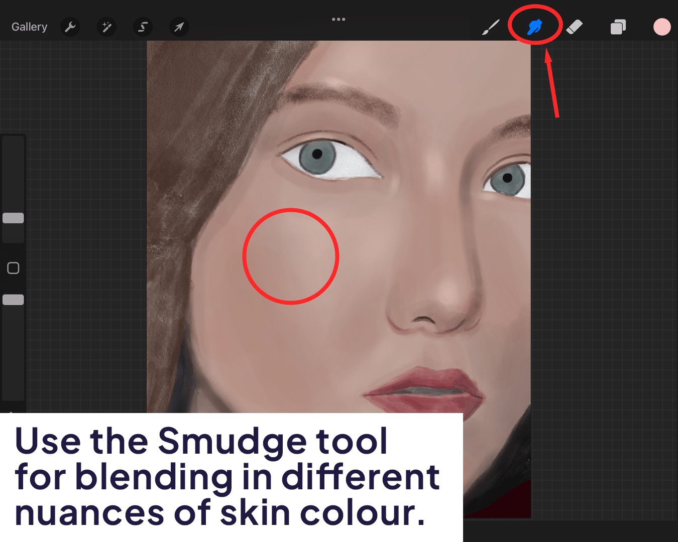 Using Smudge tool