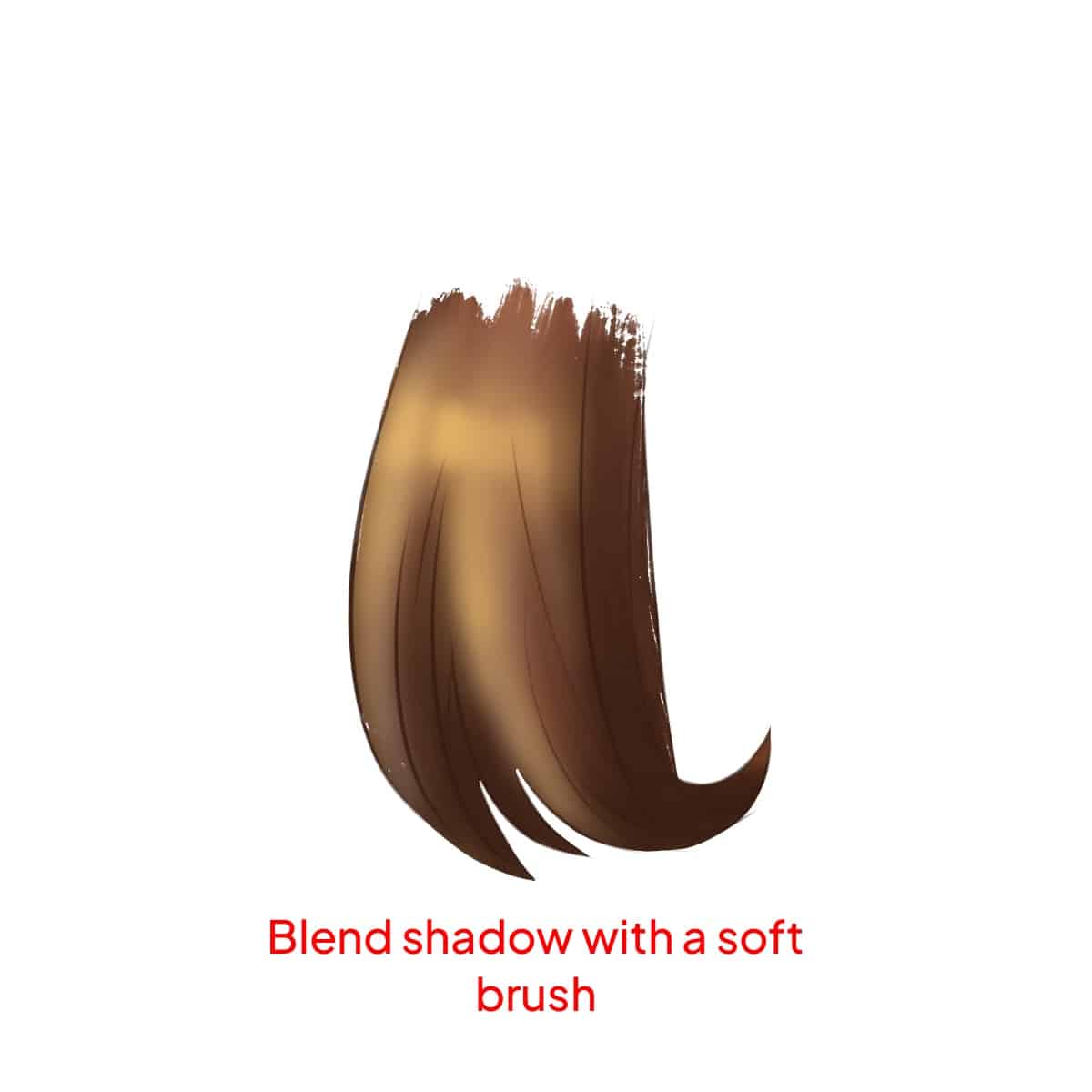Blended shadow on hair sketch, drawn in Procreate application