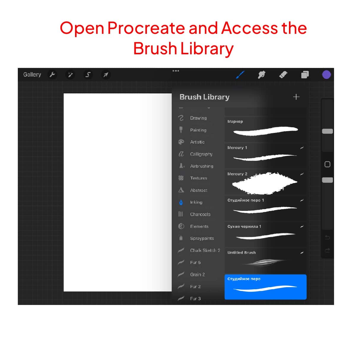 Accessing the brush library