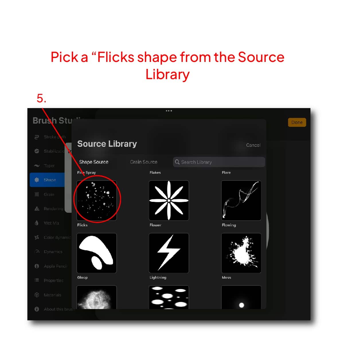 Source library Flicks shape