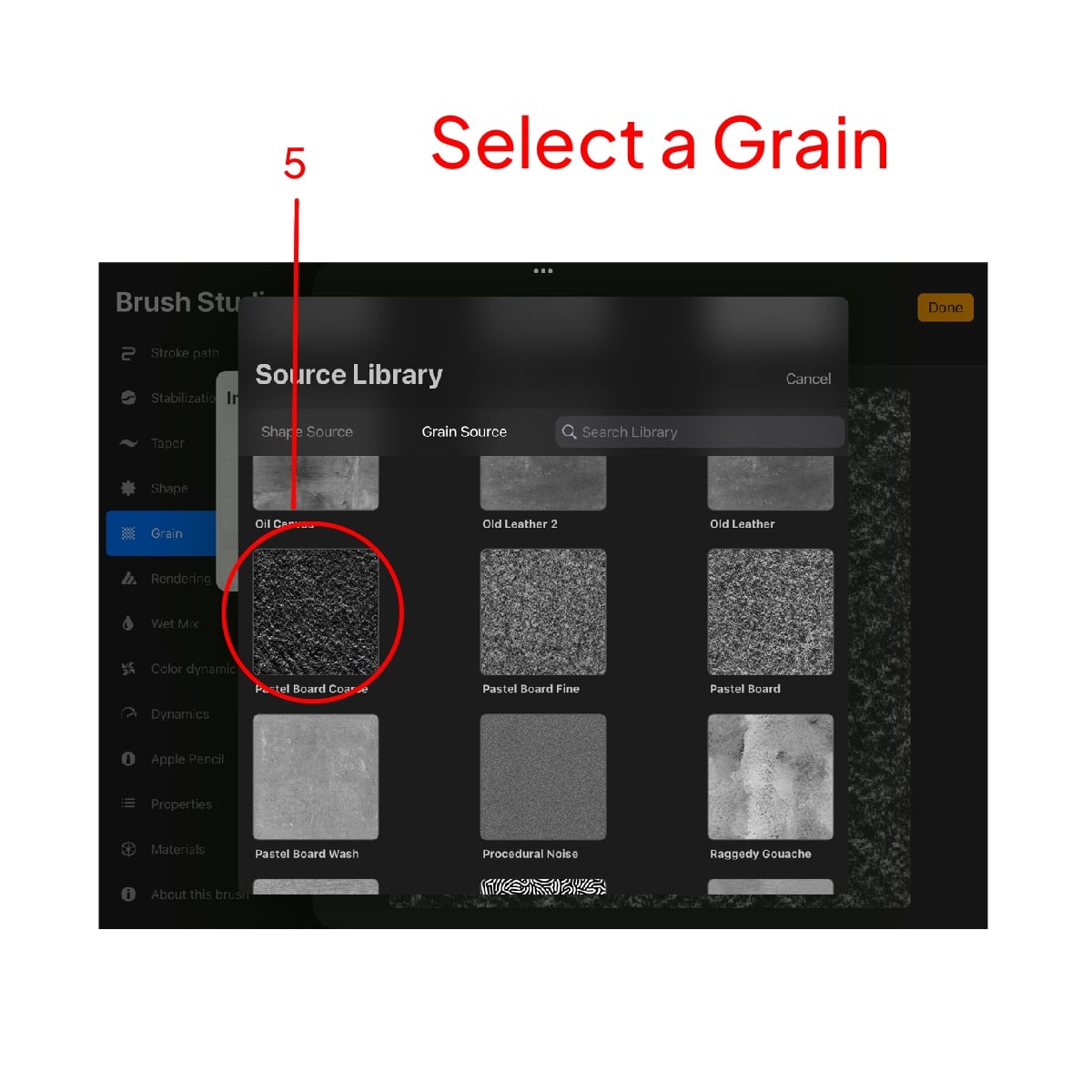 Selecting a grain