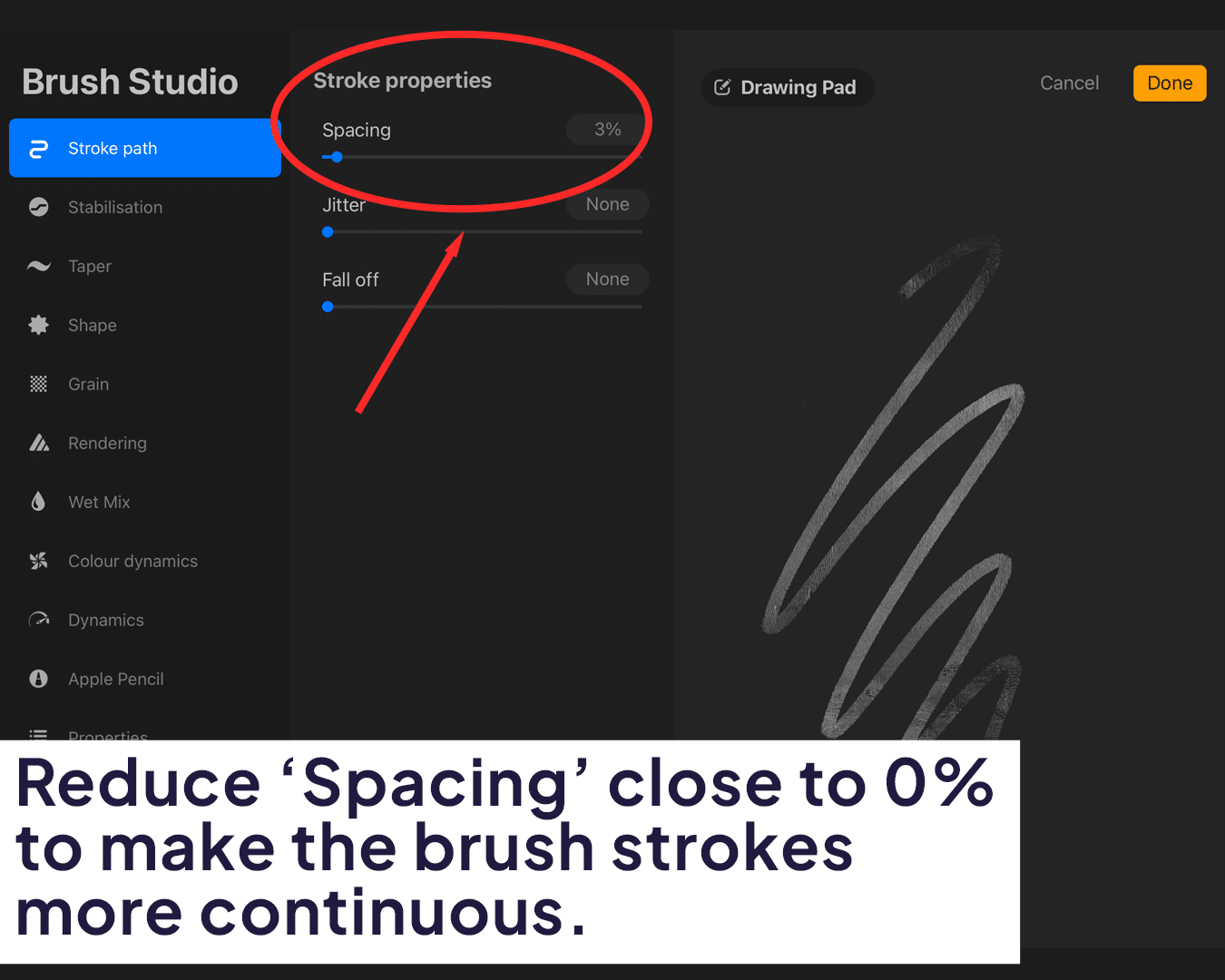 Reducing spacing close to 0%