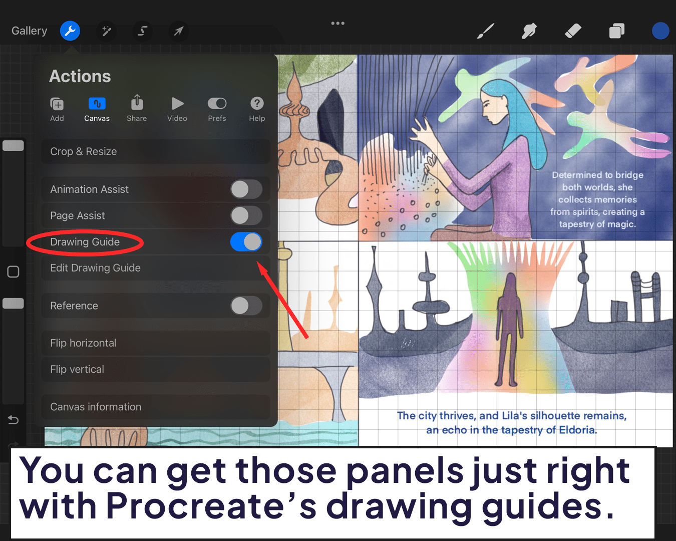 Procreate's drawing guides 