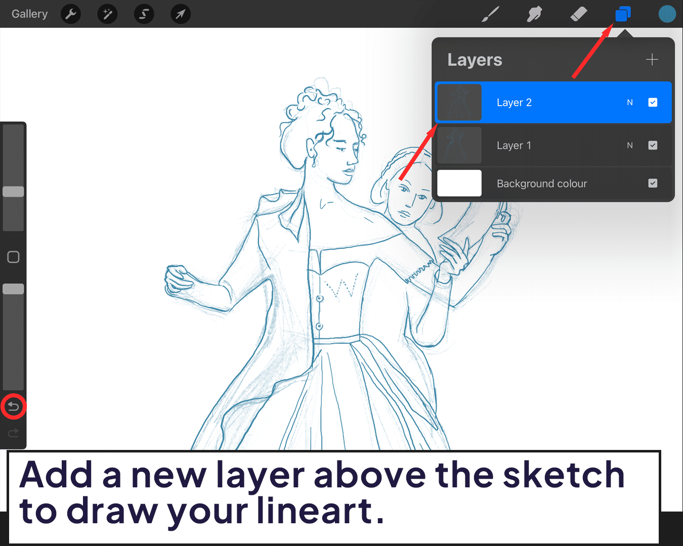 New layer above the sketch