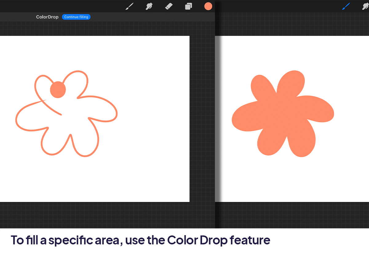 Colour drop feature