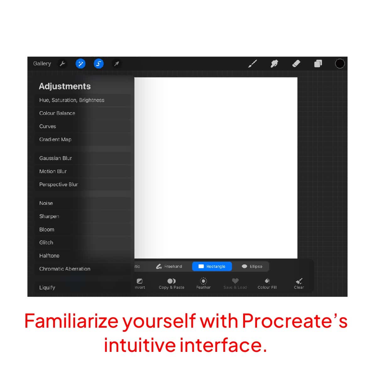 Procreate's intuitive interface 