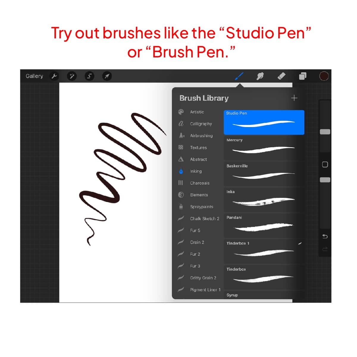 Studio pen and Brush pen brushes