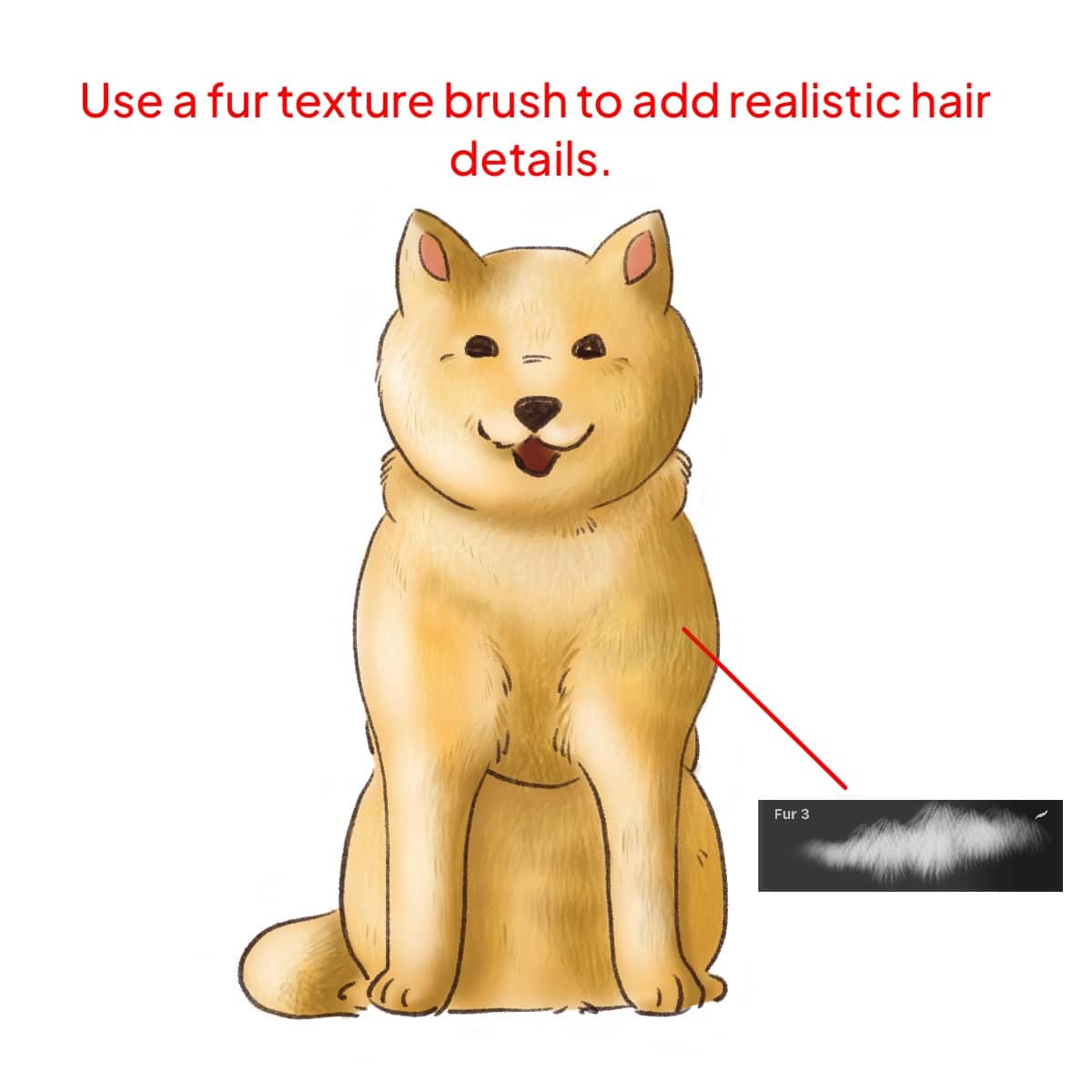 Fur texture brush