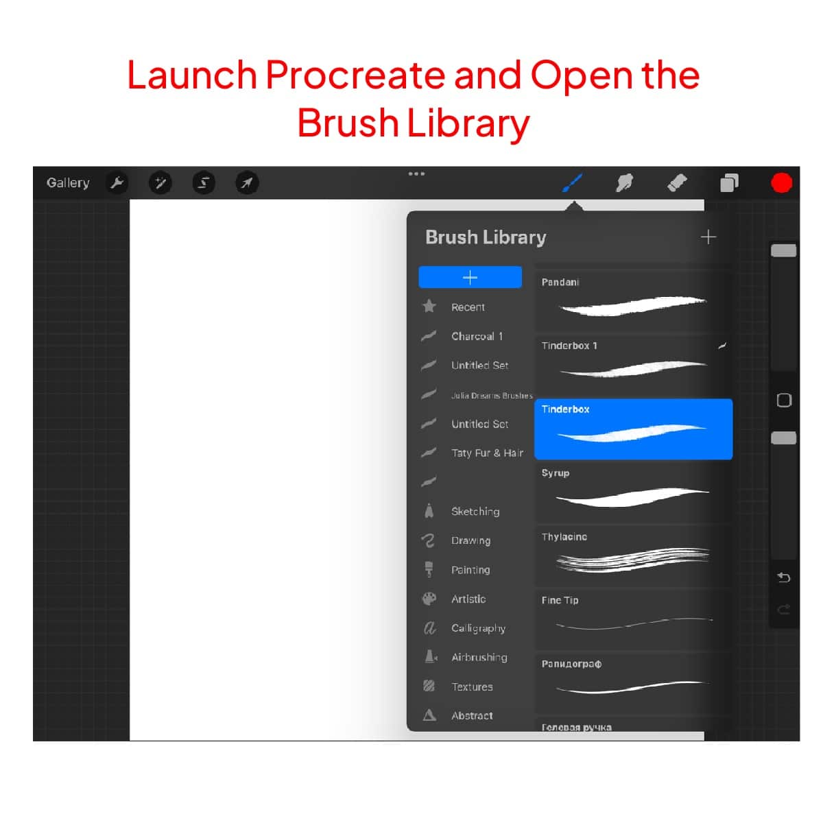 Opening brush library