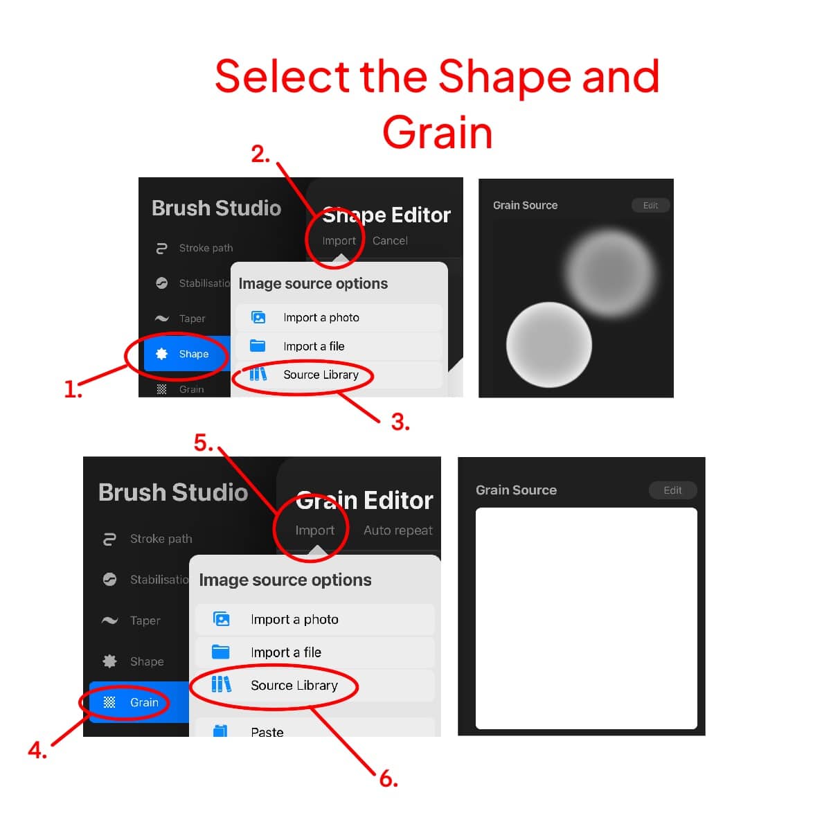 Selecting the shape and grain