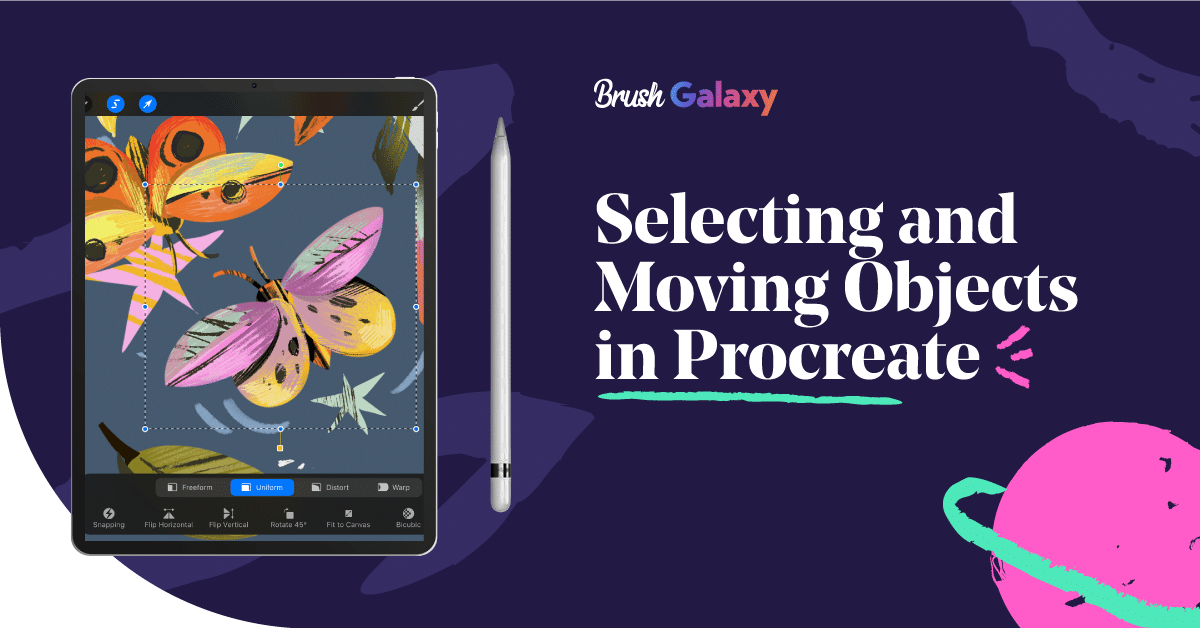 Selecting and moving objects in Procreate