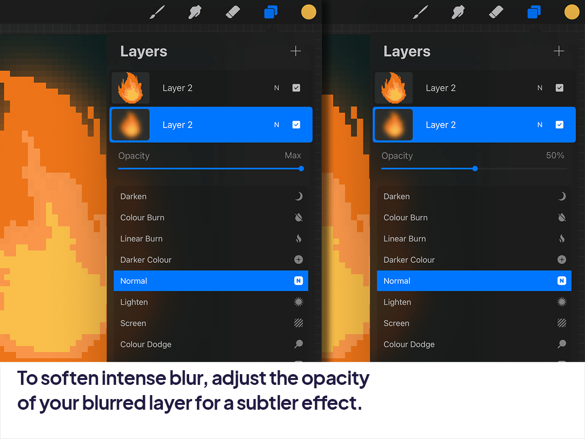 How To Add Pixel Blur in Procreate?