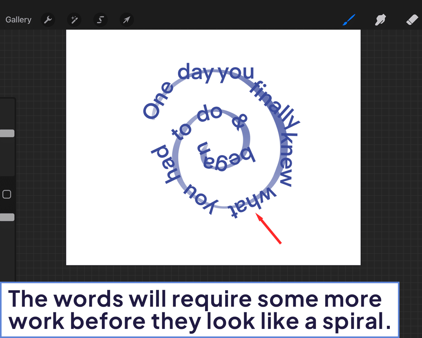 How To Make Text Spiral in Procreate