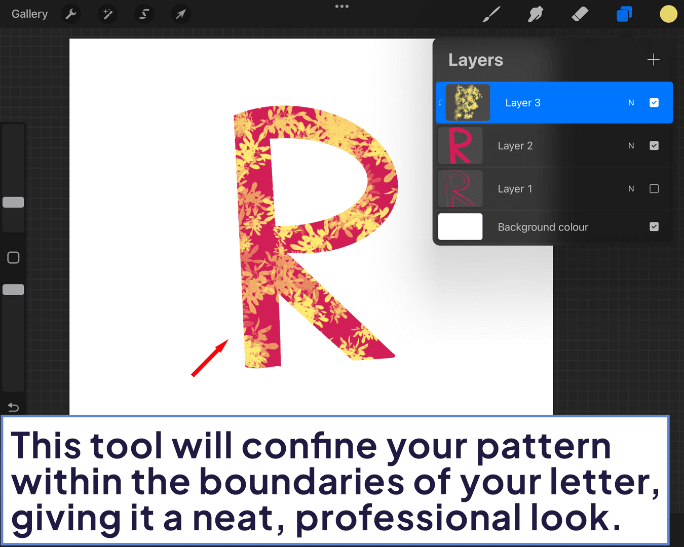 How To Add Patterned Text in Procreate