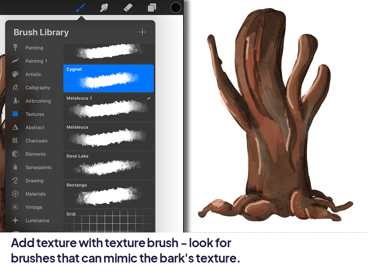 How To Draw Tree Trunk in Procreate