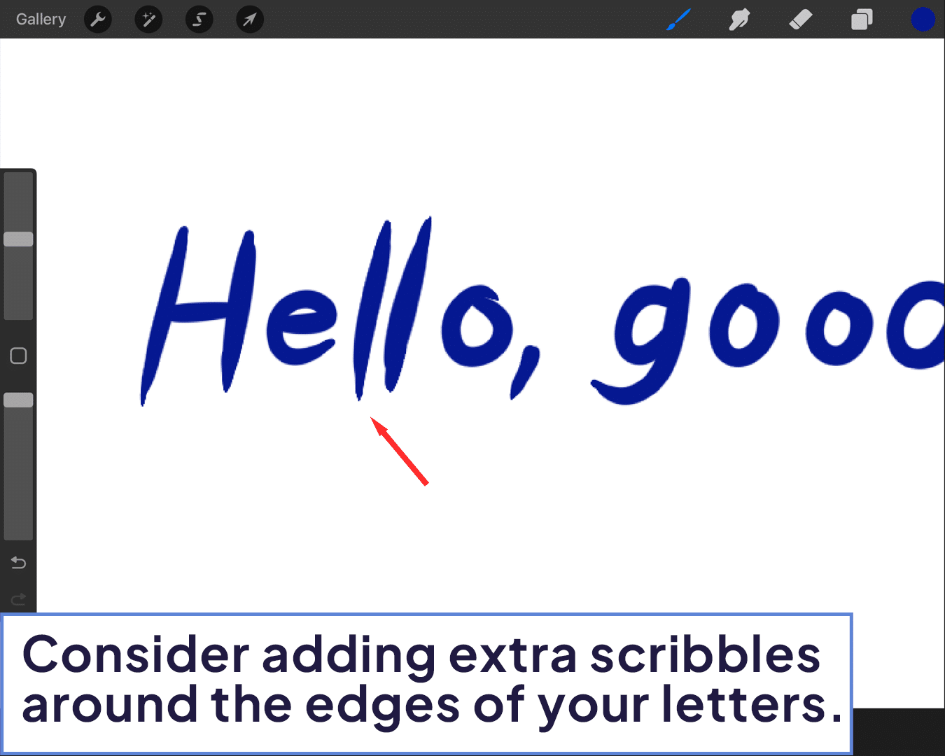 How To Add Scribble Text in Procreate