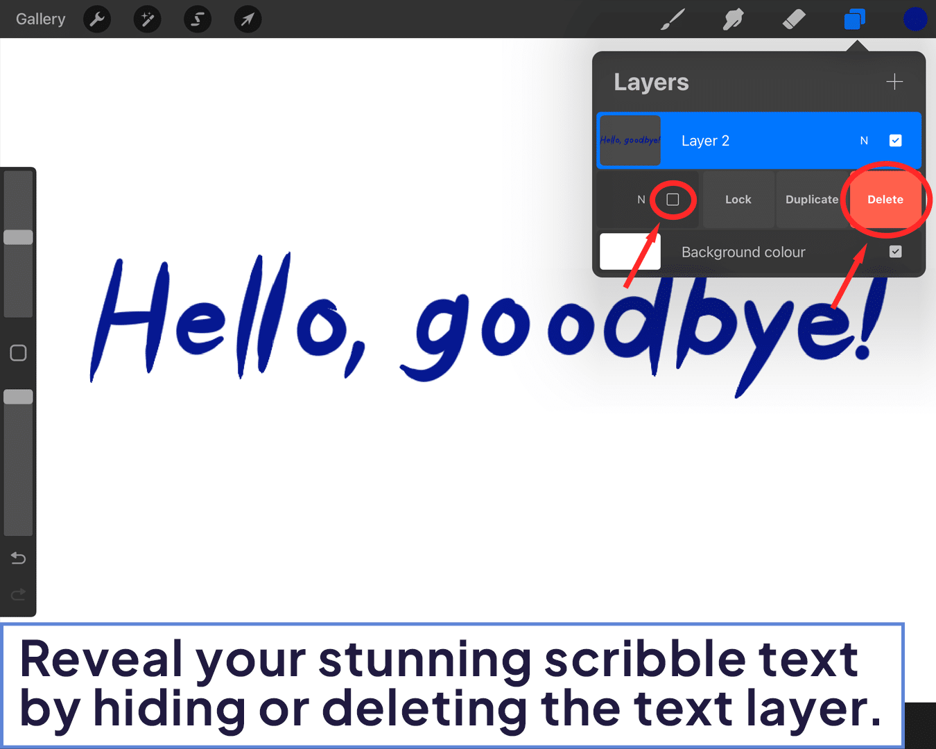 How To Add Scribble Text in Procreate