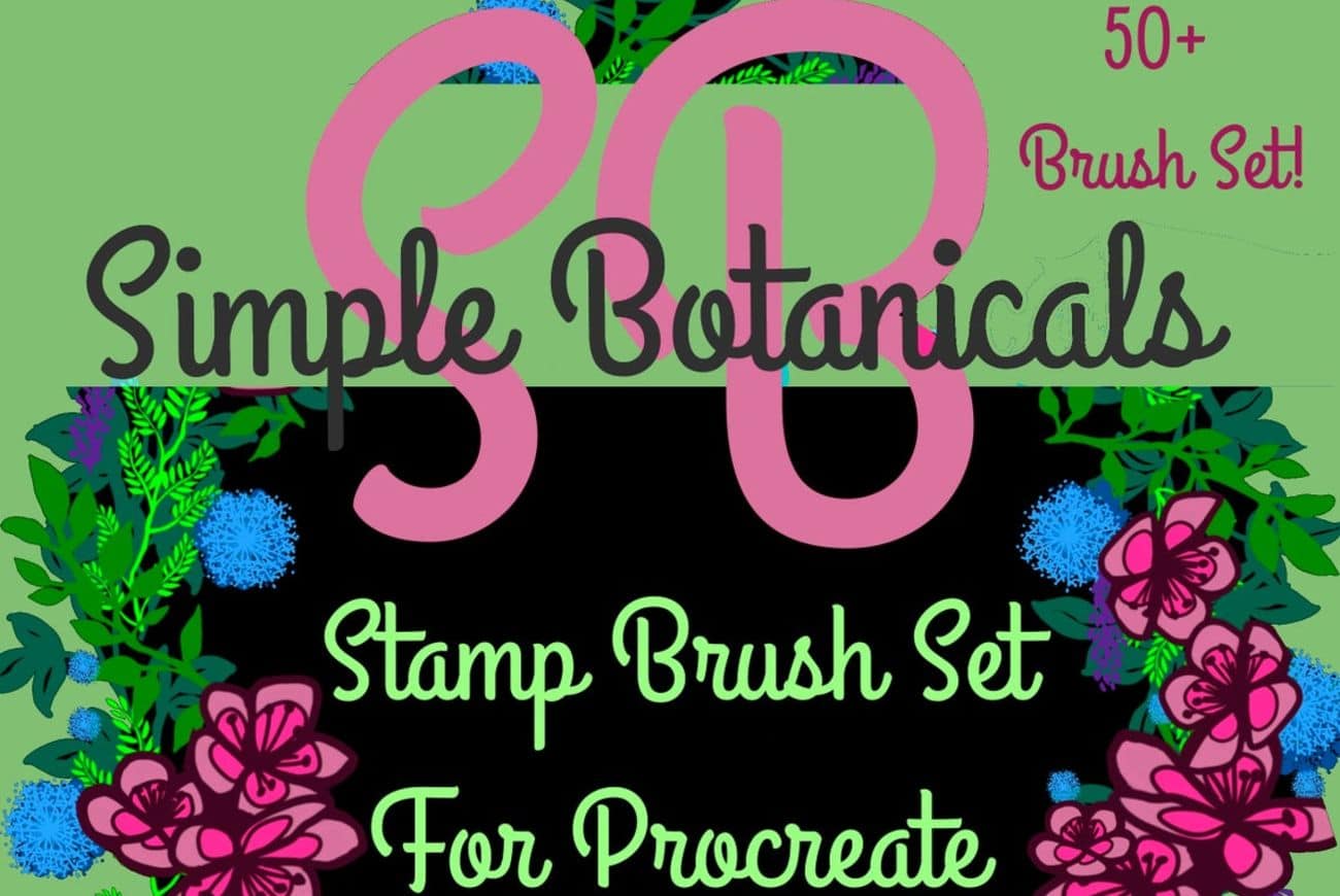 50 Botanical Stamp Brush Set